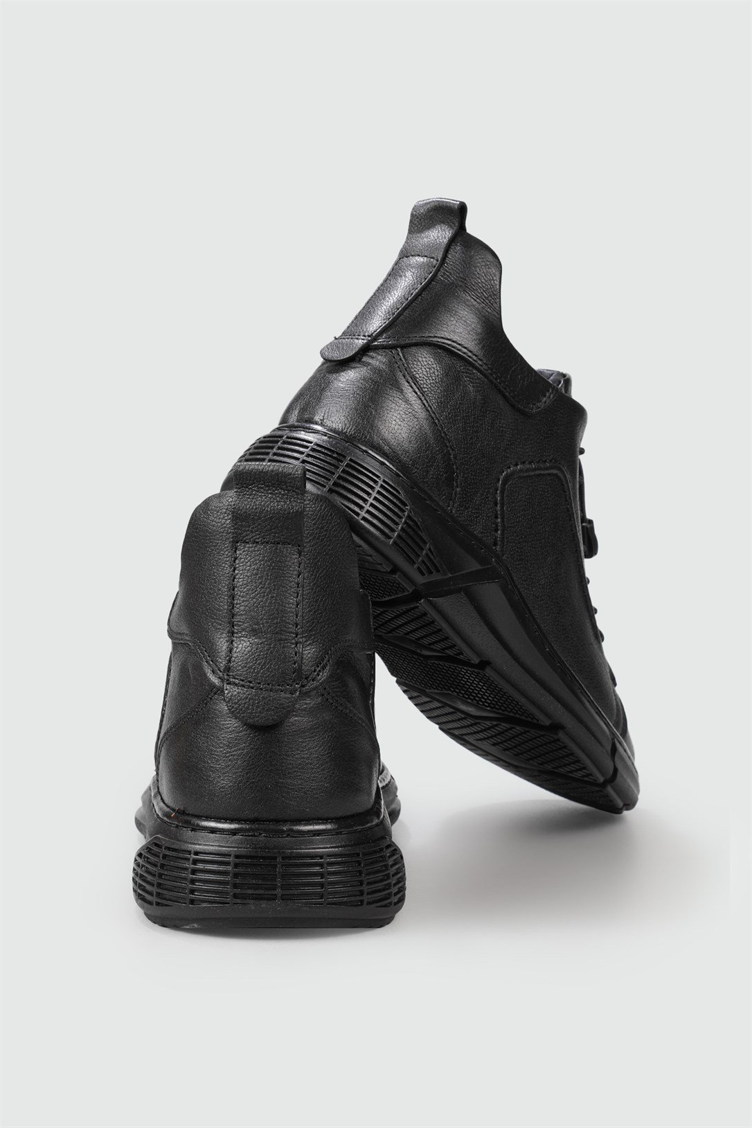 Wow Plus Hakiki Deri Kaydırmaz Kauçuk Taban Siyah Erkek Bot MNS-204 |  Ayakkabı City