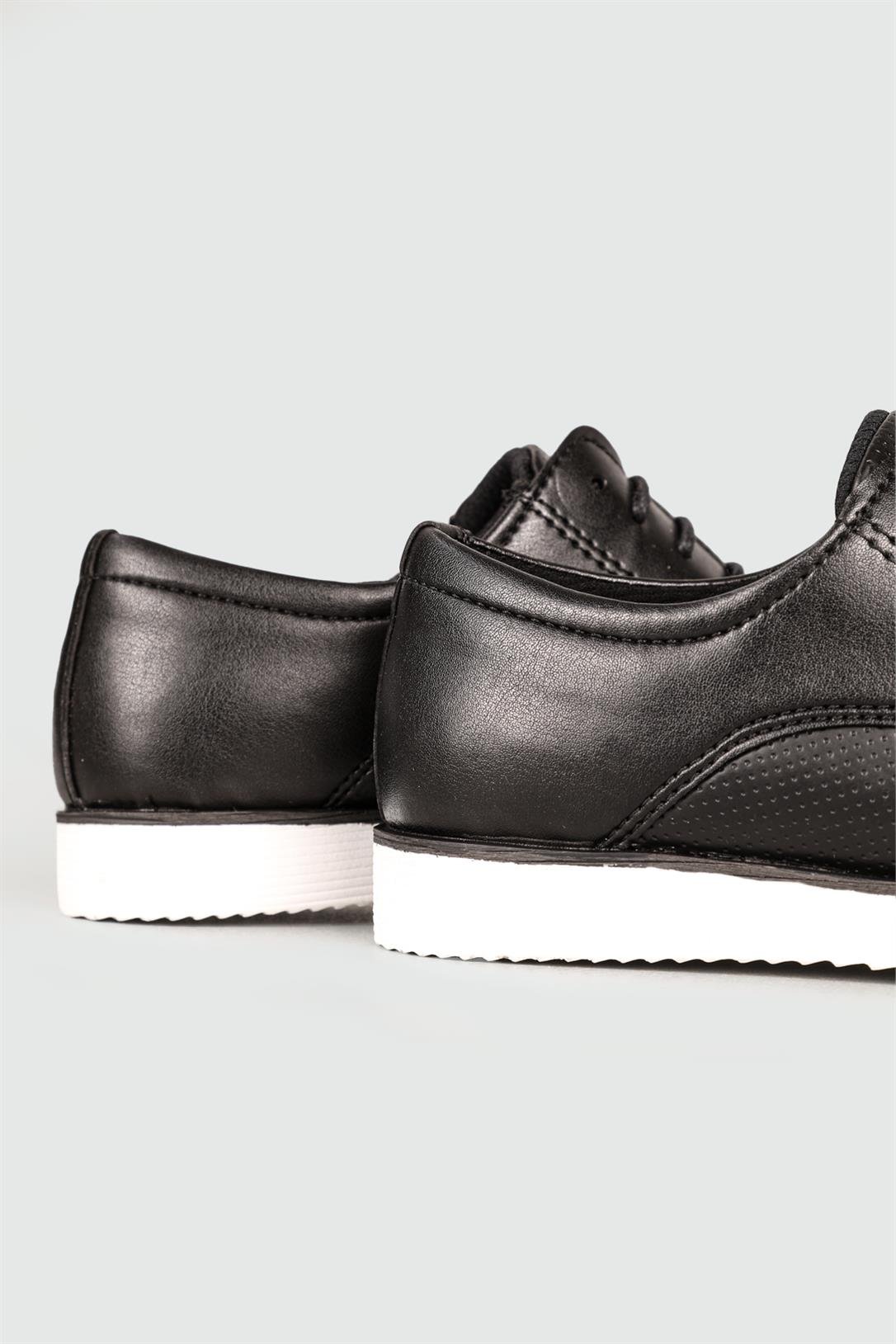 Conteyner Klasik Siyah Baskılı Beyaz Erkek Ayakkabı 681 | Ayakkabı City