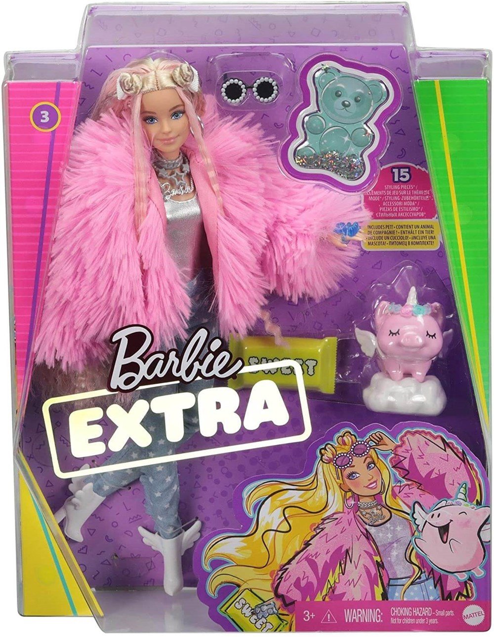 Barbie Extra - Pembe Ceketli Bebek GRN28