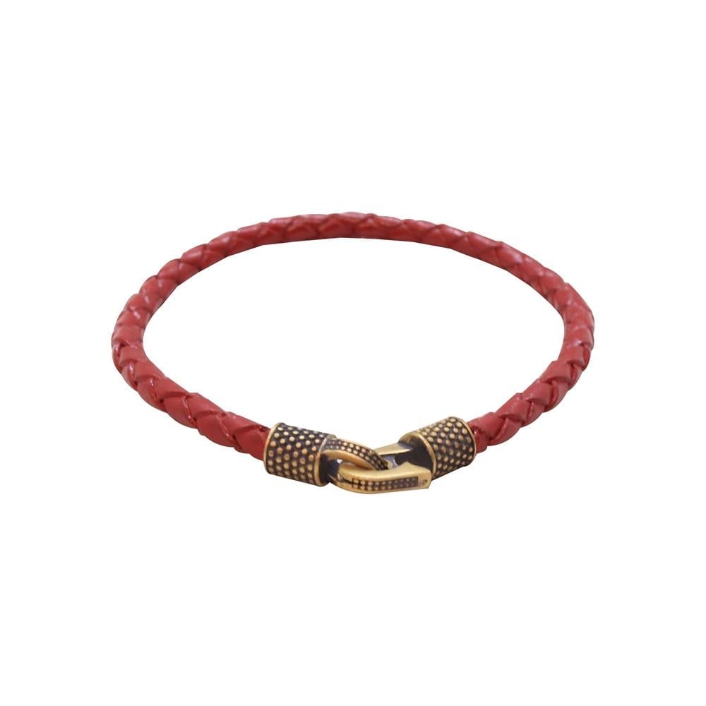 Leather Cool SeriesCMC1612Kırmızı Bronz Deri Bileklik