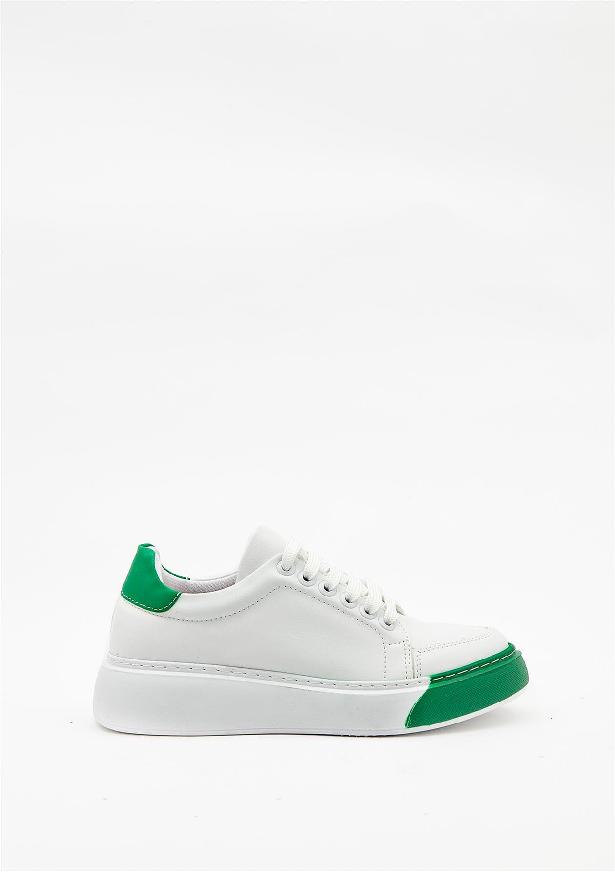 Yeşil Kundura Y358073 Kadın Beyaz Spor Ayakkabı | Yeşil Kundura