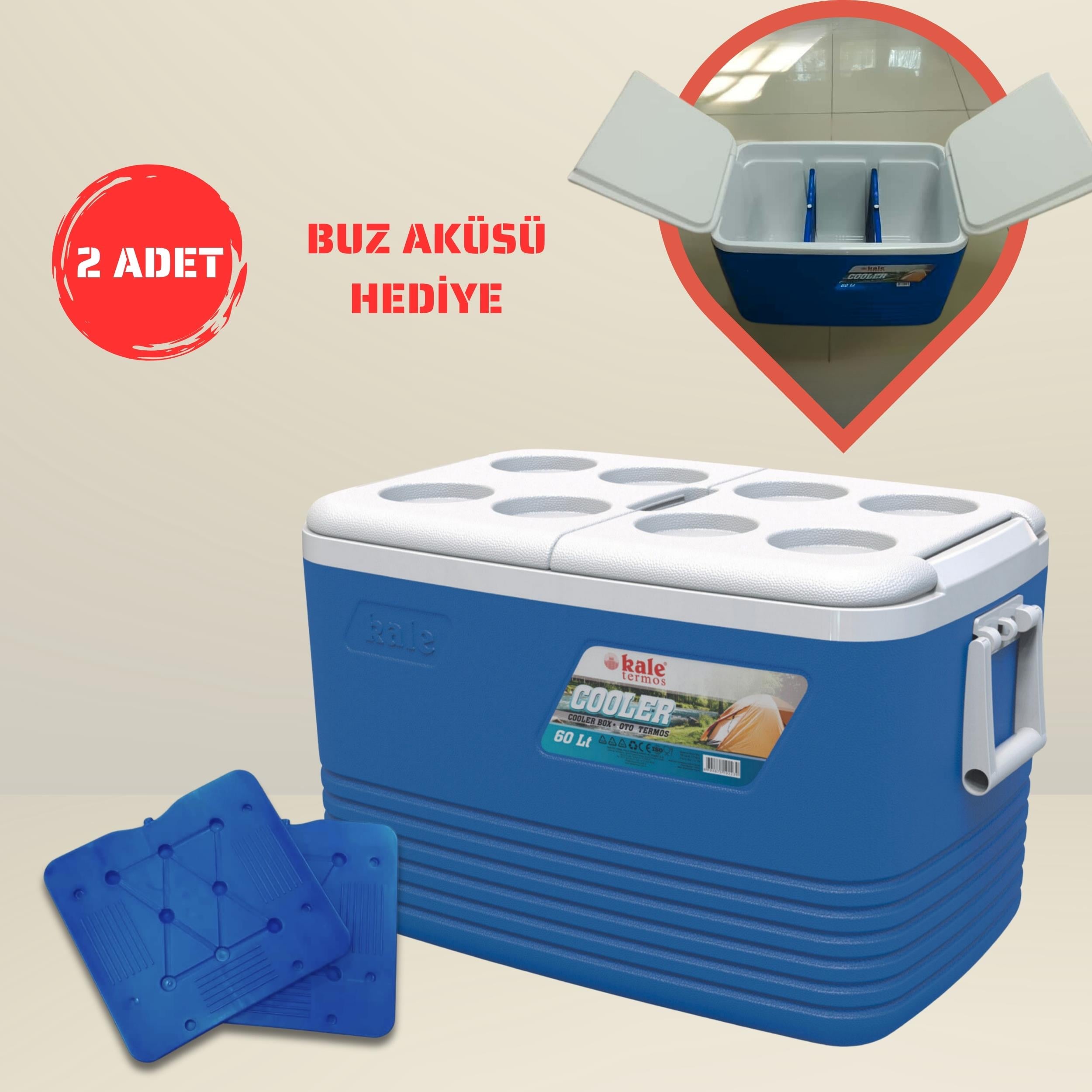 60L Portatif Buzluk Termos | Piknik & Kamp