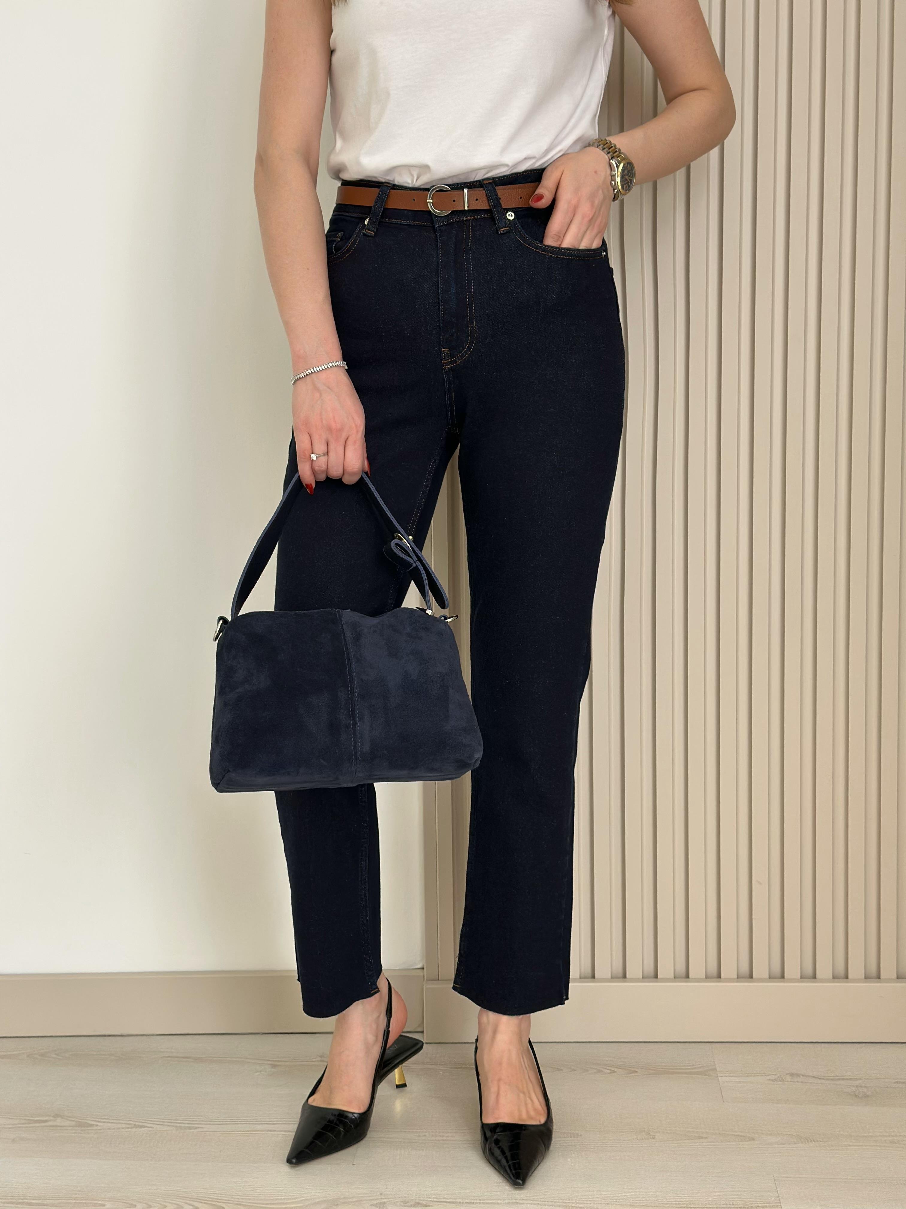 Marka Model Kesik Paça Mom Jean Lacivert Melbourne | Hazelbutik.com.tr