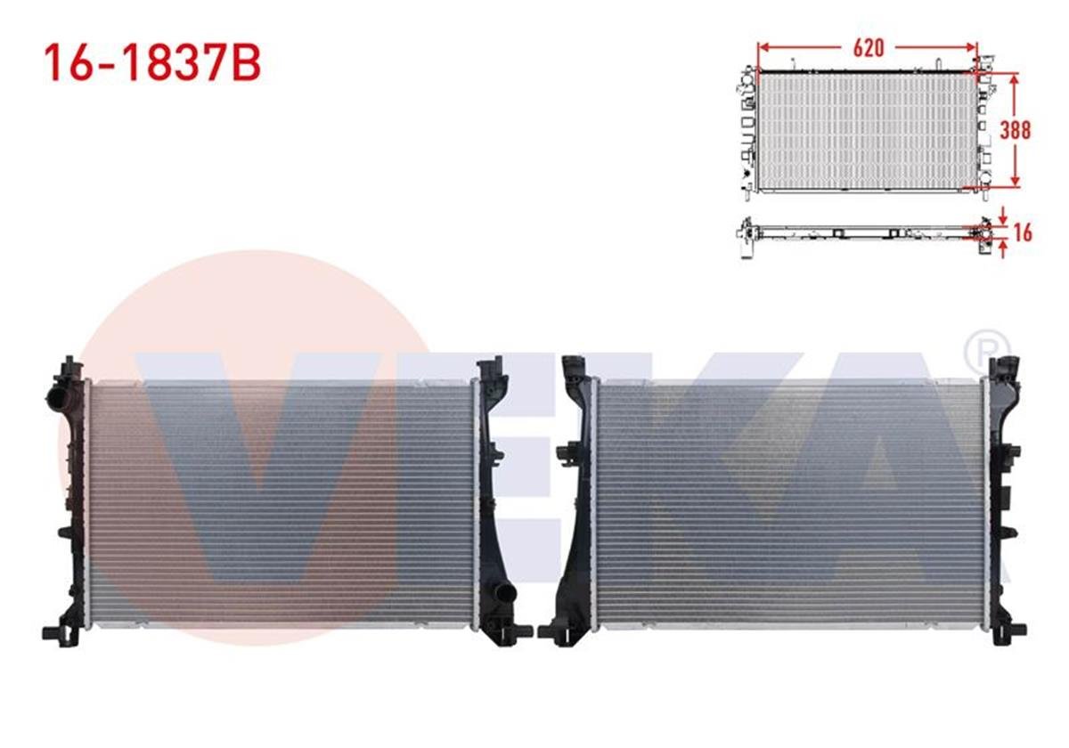 Veka 16-1837B SU RADYATORU BRAZING FIAT EGEA 1.3 MJT M-T AC+/- 2015-