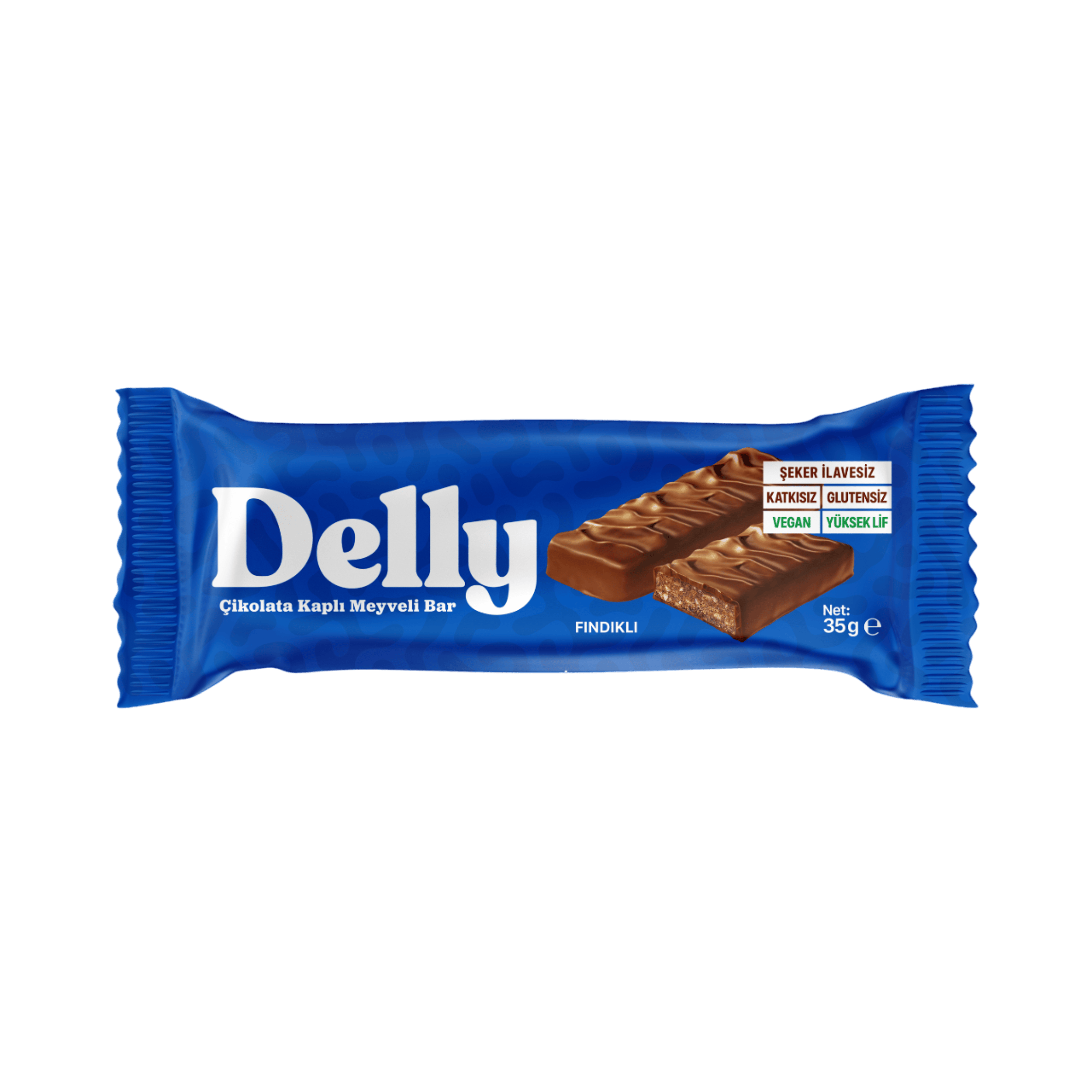 12 Adet Çikolata Kaplı - Fındıklı Meyveli Bar 35g Meyveli Vegan