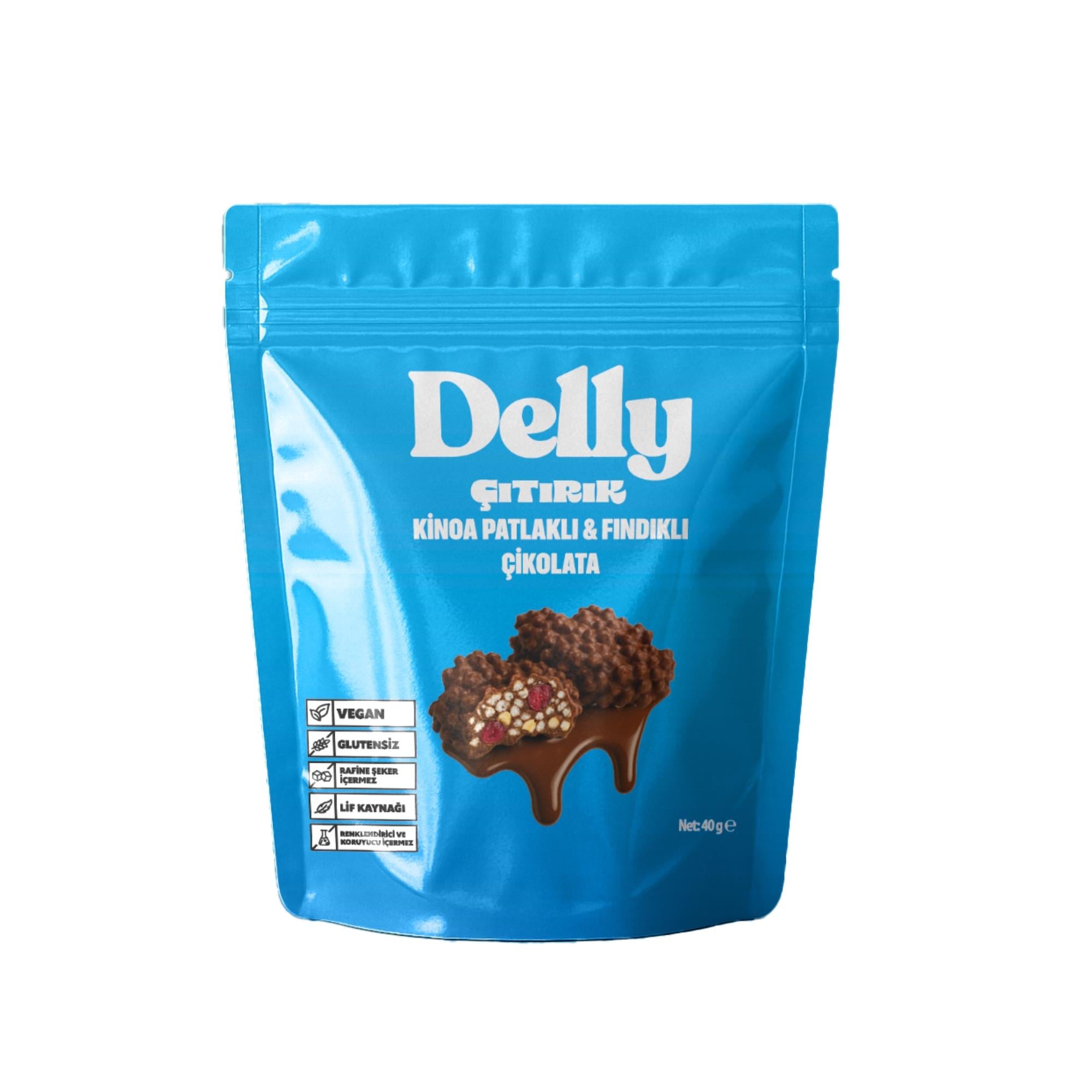 Çıtırık Kinoa Patlaklı & Fındıklı Çikolata 8 Adet X 40 g | Delly