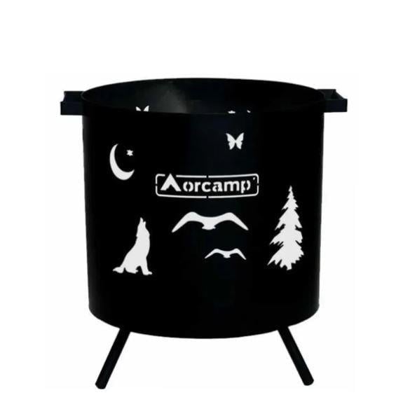 Doğa Figürlü Kamp Şöminesi - Ateş Çanağı | Krom Izgaralı