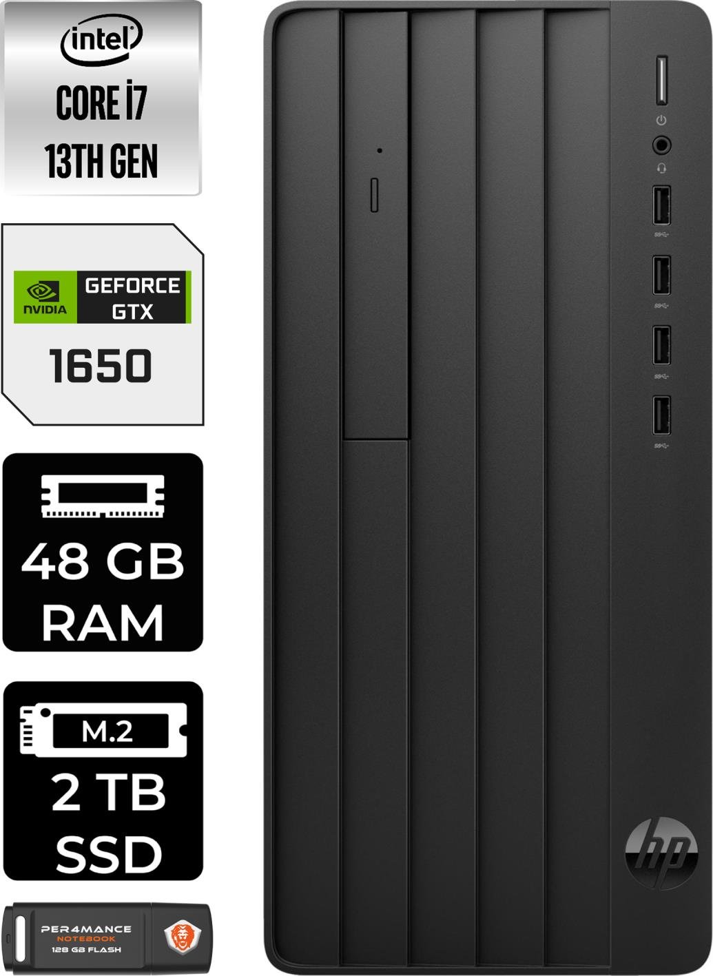 Hp Pro Tower 290 G9 Intel Core I7 13700 48GB 2TB SSD GTX1650/4GB