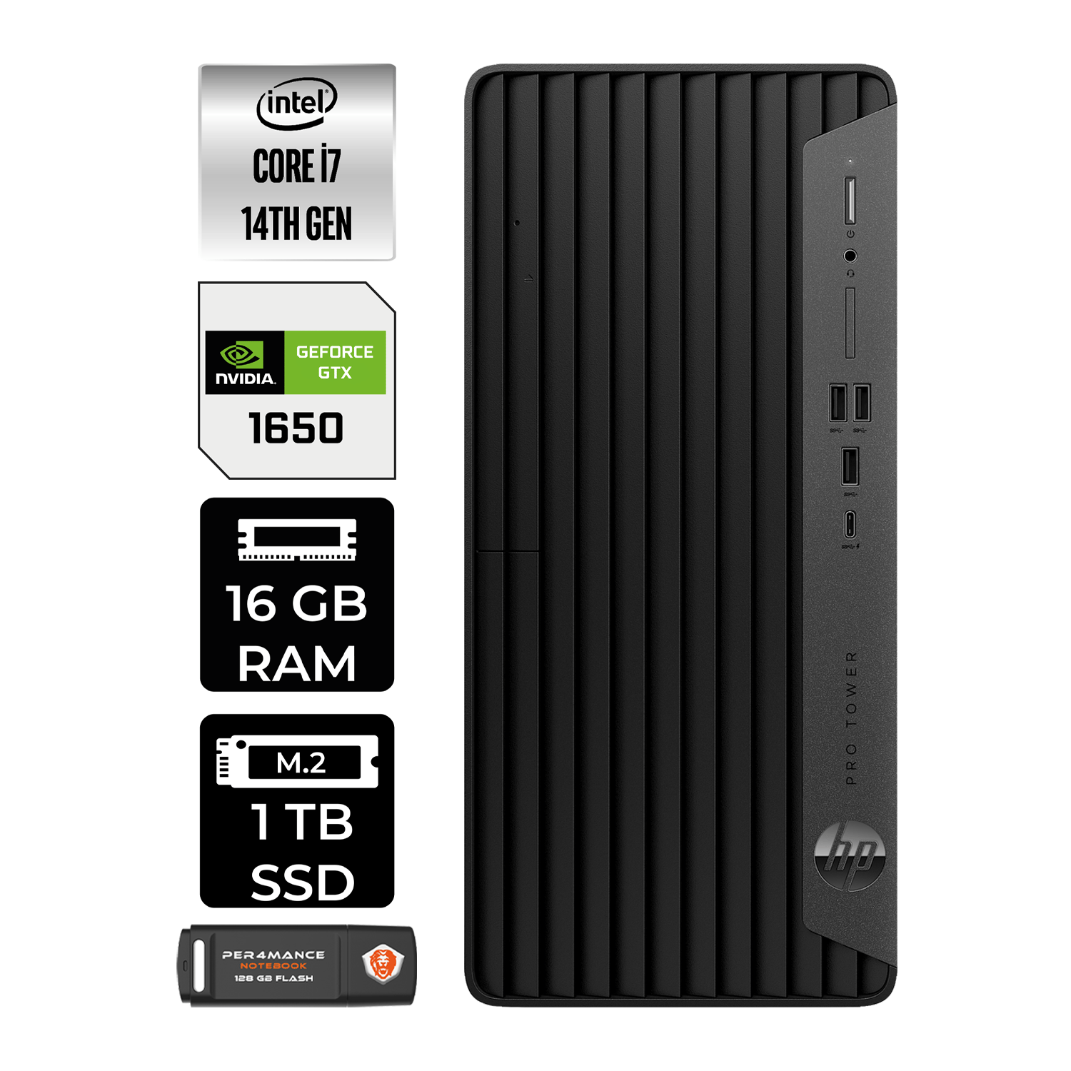 Hp Pro Tower 400 G9 Intel Core I7 14700 16GB 1tb SSD GTX1650/4GB