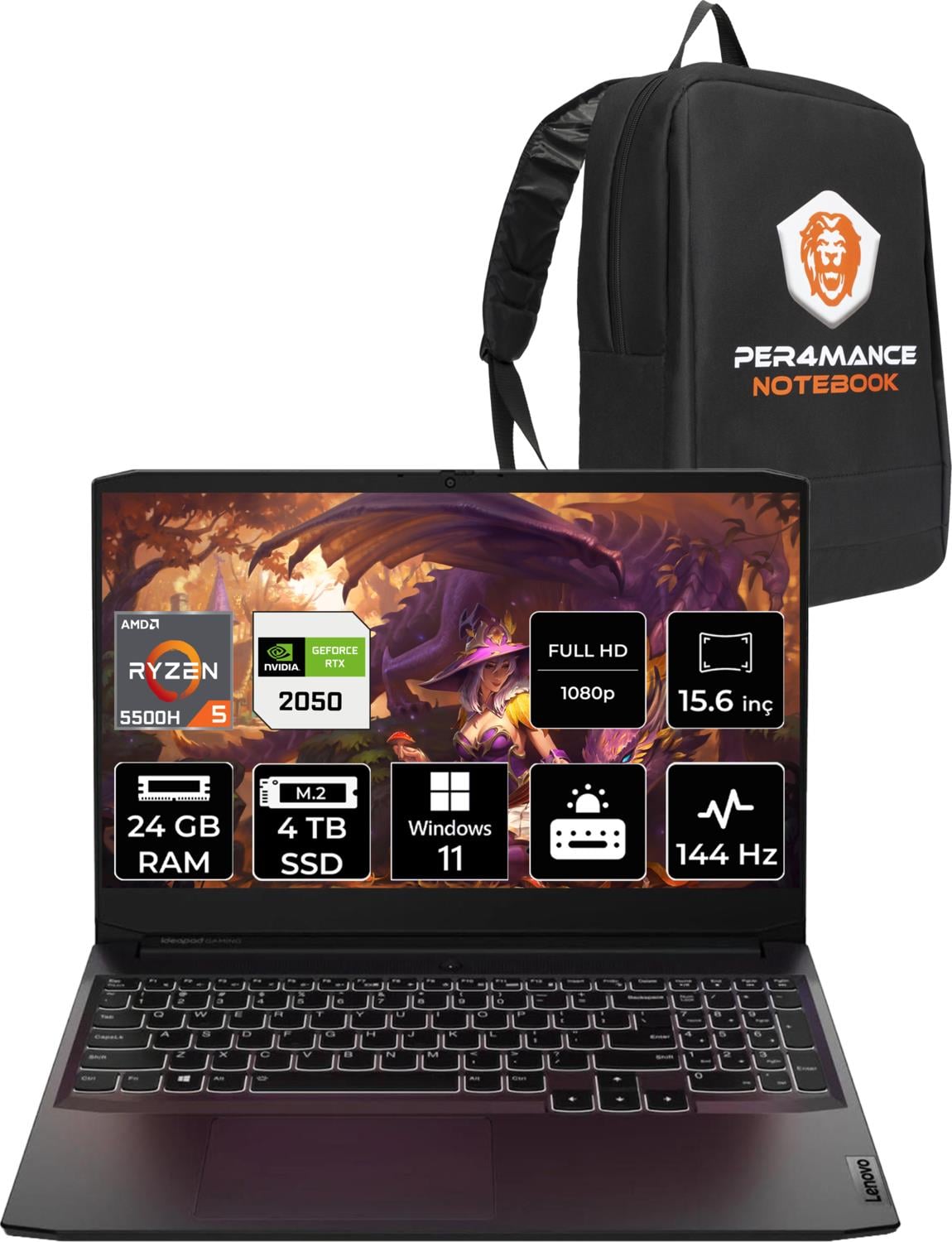 Lenovo Ideapad Gaming 3 Amd Ryzen 5 5500H 24GB 4tb SSD RTX2050/4GB