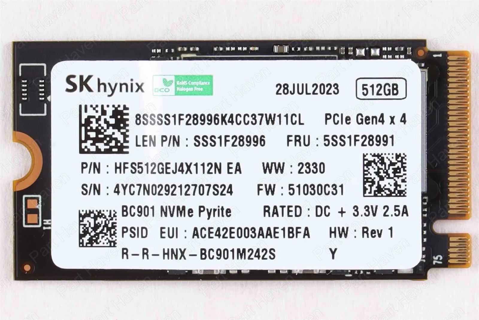 SK Hynix 512GB NVMe SSD 使用時間173時間 SK Hynix BC901 512GB 2230 M.2 NVMe SSD - OEM [KUTUSUZ] | Per4mance
