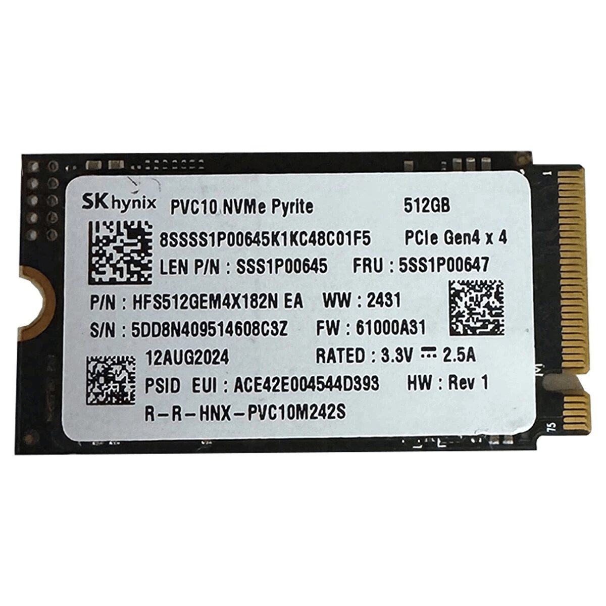 SK Hynix PVC10 512GB 2242 M.2 NVMe SSD - OEM [KUTUSUZ] | Per4mance