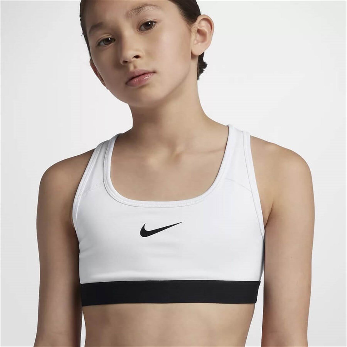 Nike Pro Classic Beyaz | Kız Çocuk Sporcu Sütyeni | Merit Spor