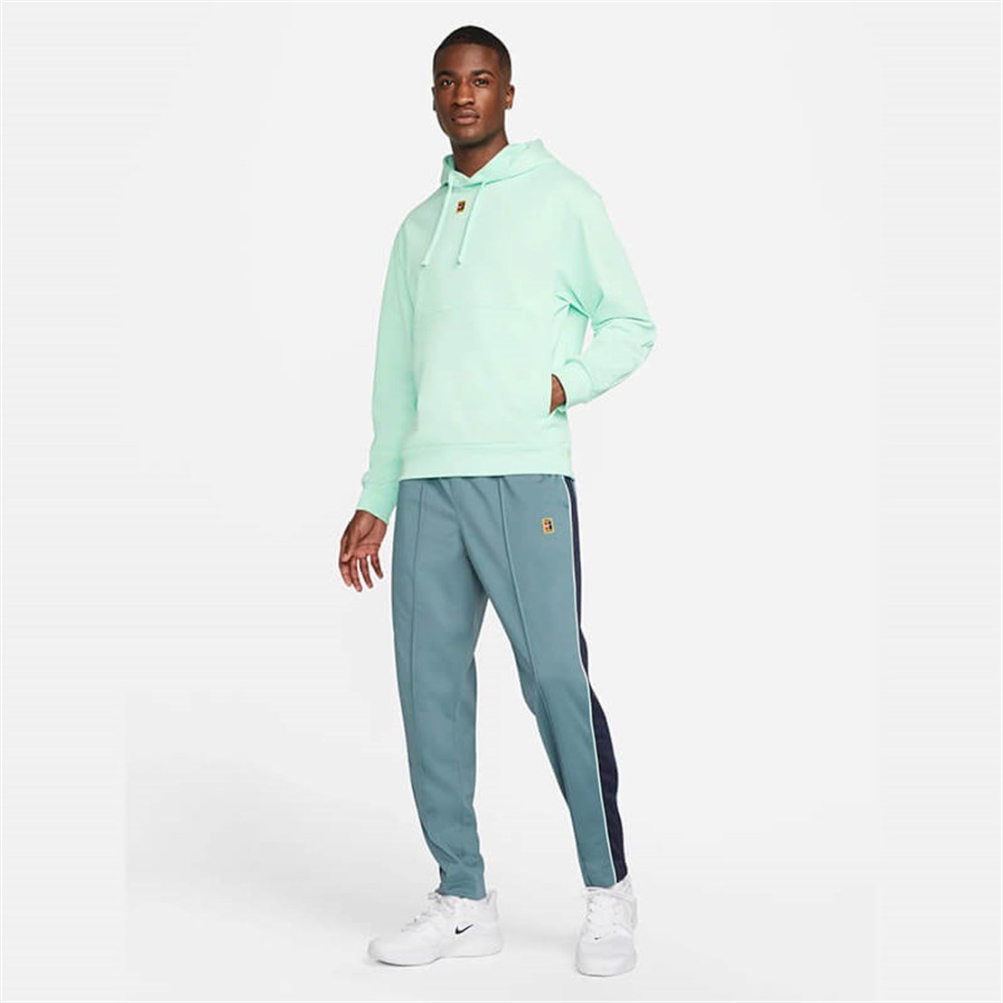 Nike Court Fleece Erkek Kapu onlu Hoodie Mint Merit Spor