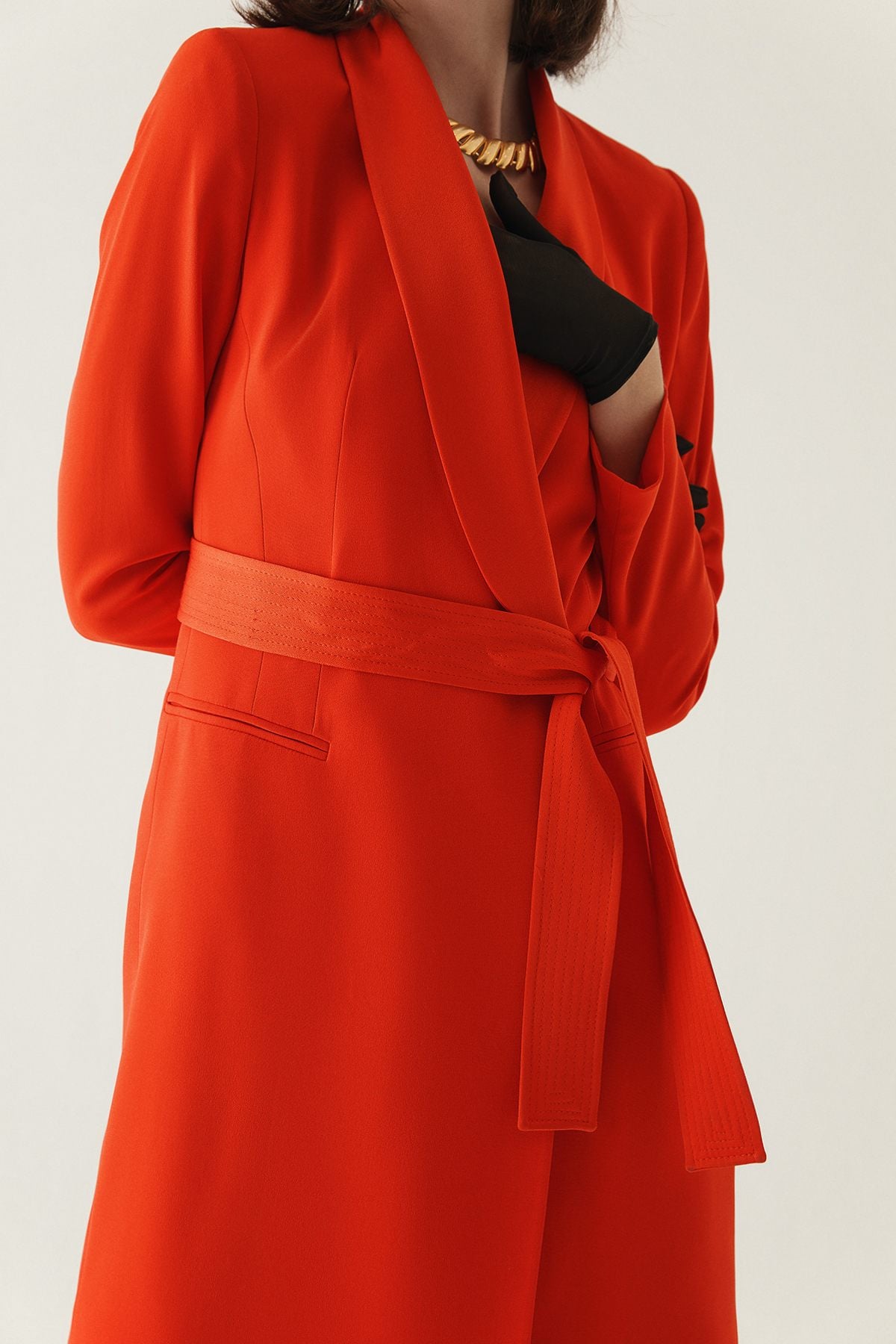 strapless open back dress RED BLAZER DRESS