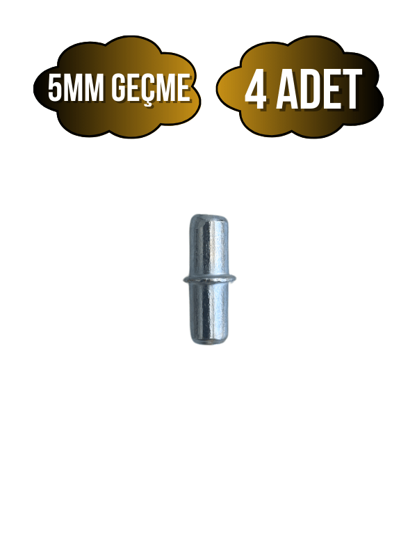 Metal Çift Taraflı 5mm Geçme Raf Pimi Dolap Raf Altı Pimi(5MM)(METAL)