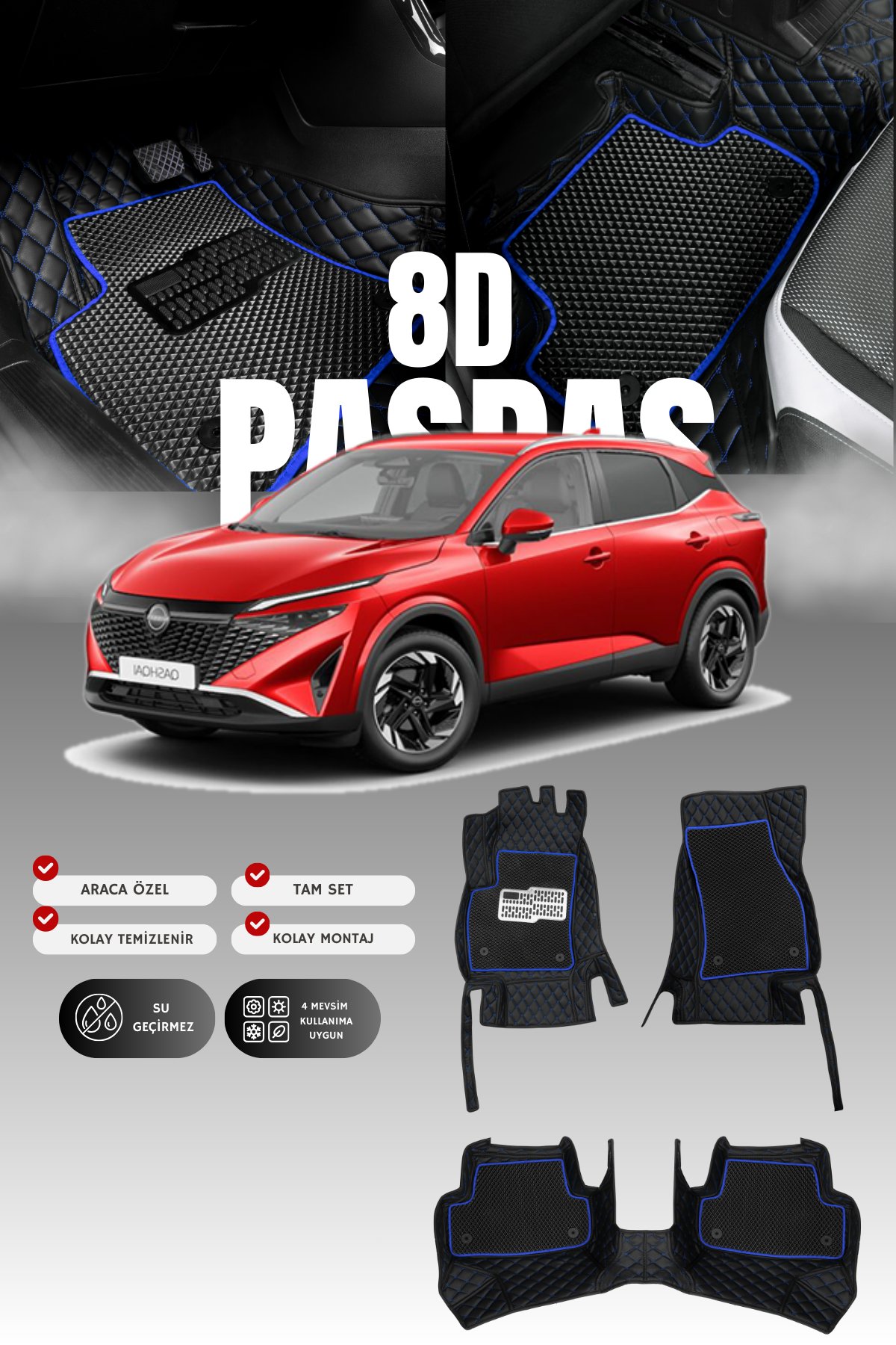 Nissan Qashqai Benzinli (2021 ve sonrası) 8D Deri Havuzlu Oto