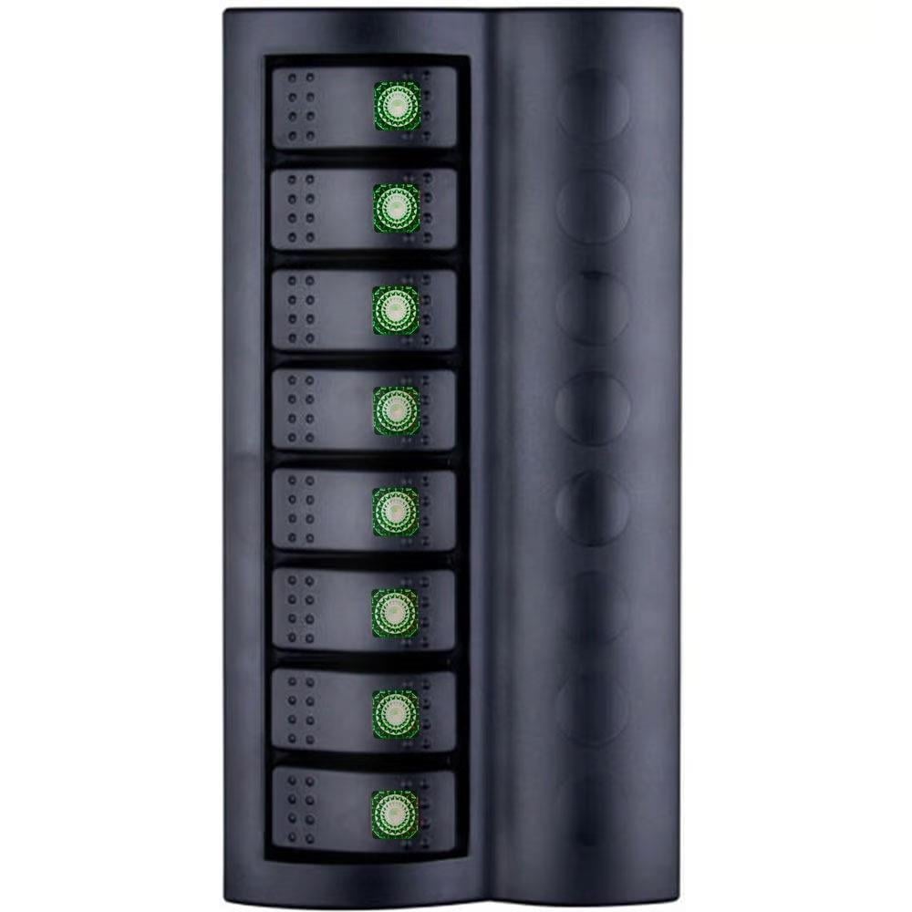 Bfy 8'li Switch Panel,Yeşil Işıklı ve Otomatik Sigortalı
