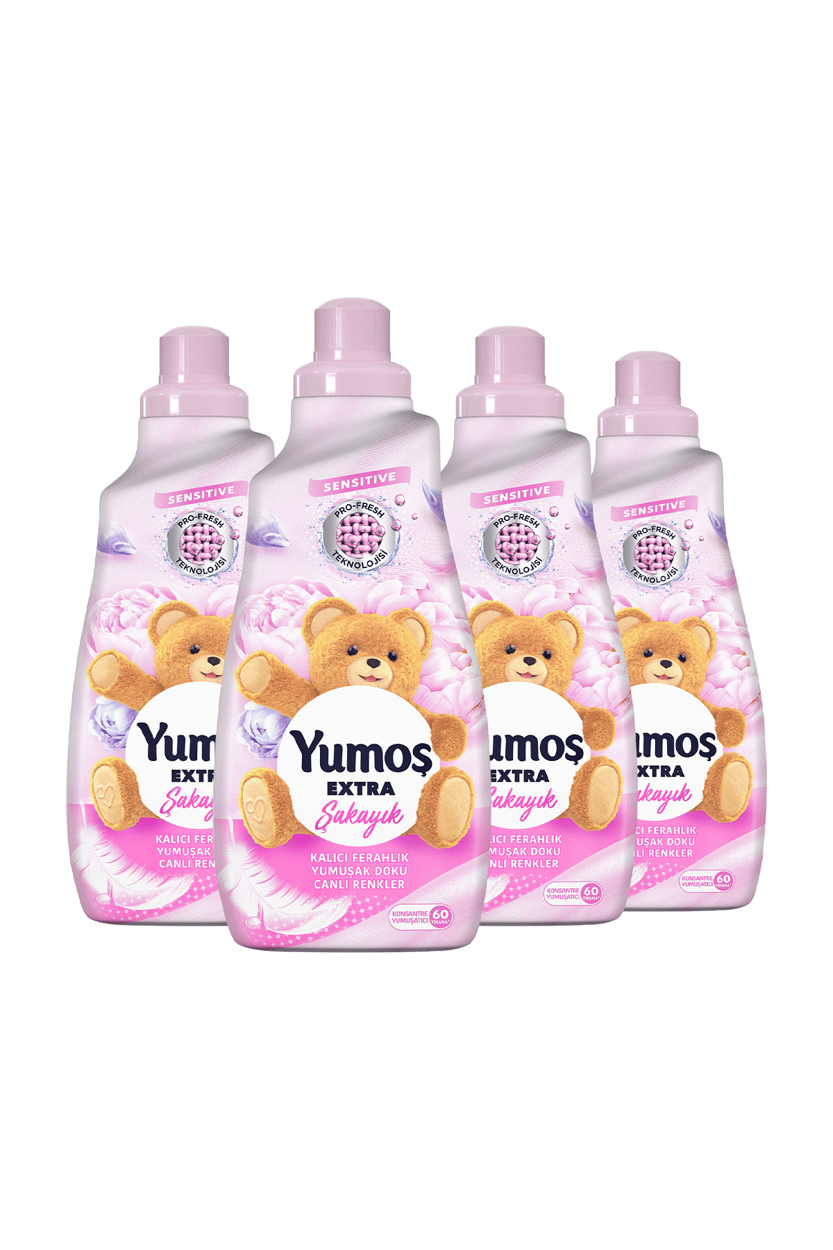 Yumoş Extra Konsantre Çamaşır Yumuşatıcısı Şakayık 1440 ml x4 Adet