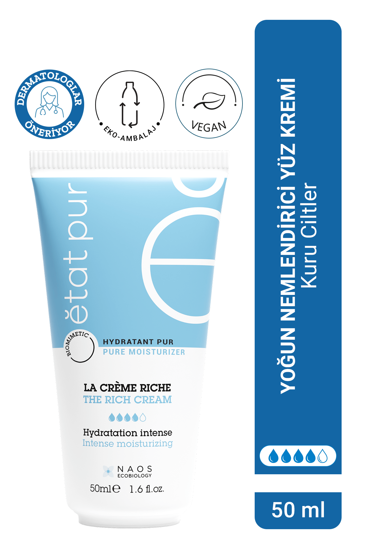 Rich Moisturizing Kuru Ciltler İçin Yoğun Nemlendirici Yüz Kremi 50 ml