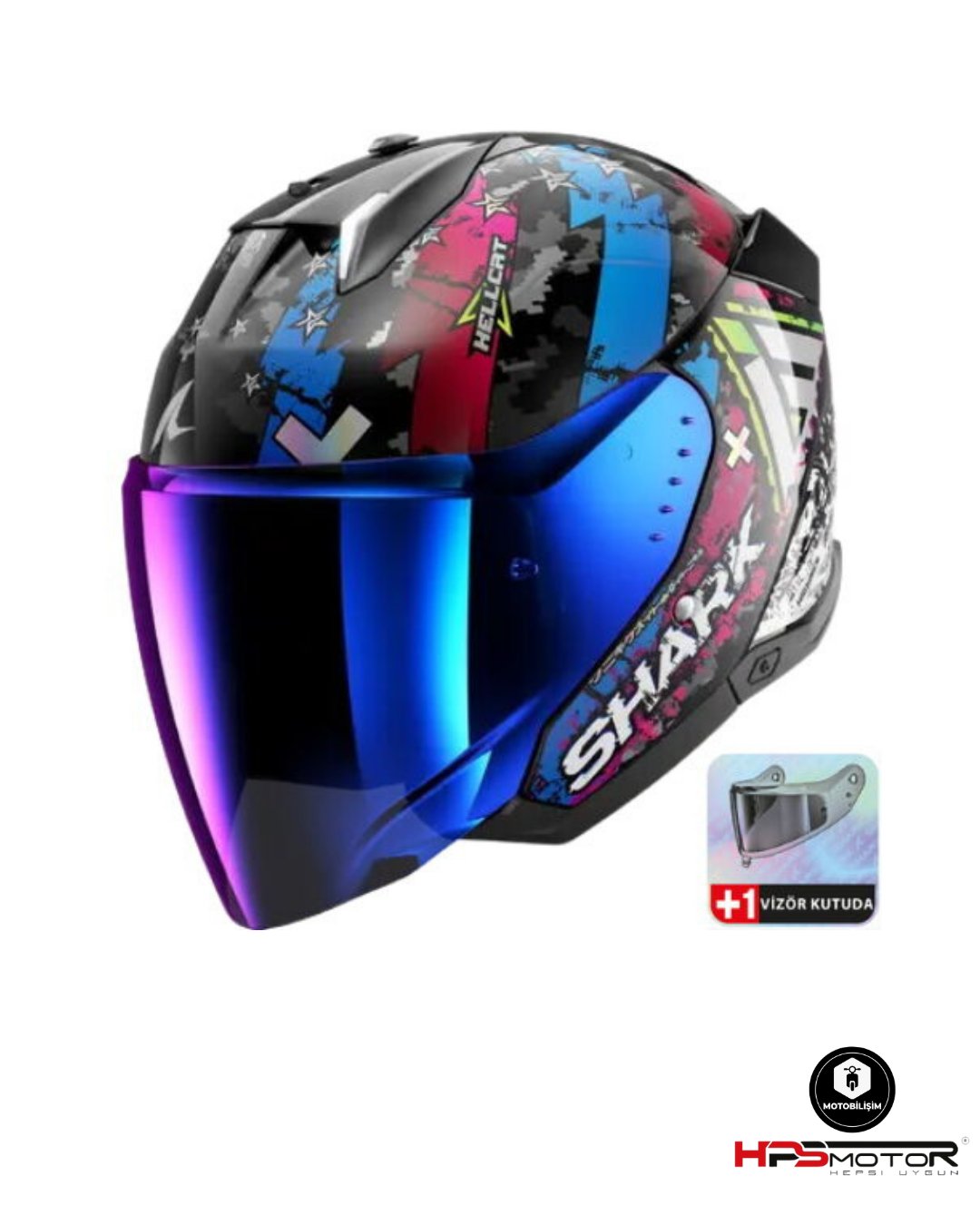 Shark Skwal i3 Jet Hellcat Açık Kask - HPS Motor