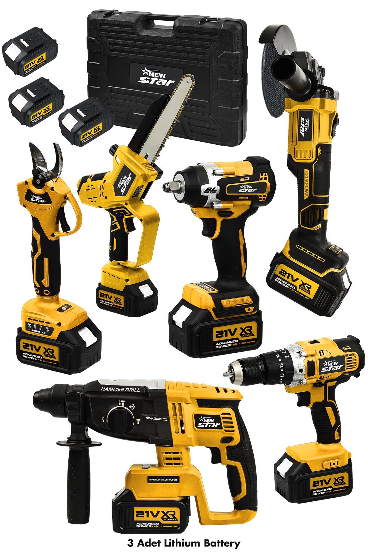 New Star 6'LI SET hilti+taşlama+somun s+vidalama+bağ makası