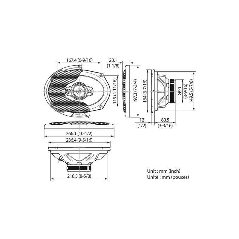 KENWOOD KFC-PS6986 Koaksiyel Hoparlör, 4-Way 6x9 Oval Maksimum Güç