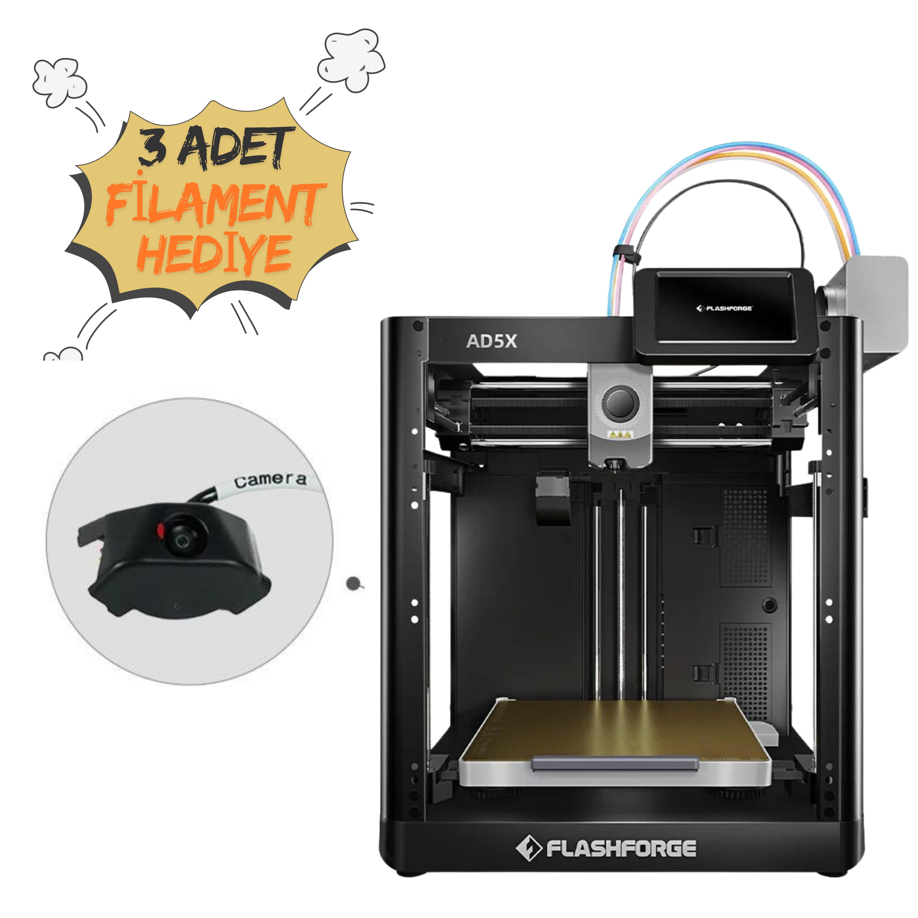 FLASHFORGE Adventurer 5X 3D Yazıcı (Kameralı Paket)
