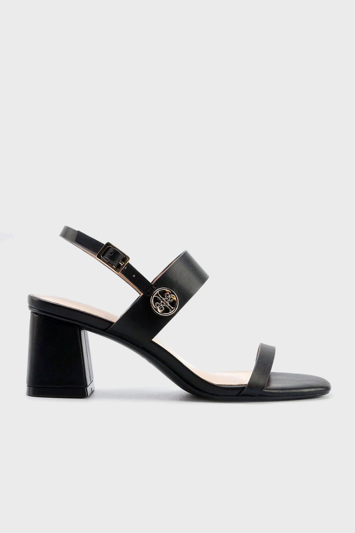 nana　2点 Nine West Logolu Çift Bantlı Topuklu Bayan Sandalet NACEDIA 5FX SİYAH