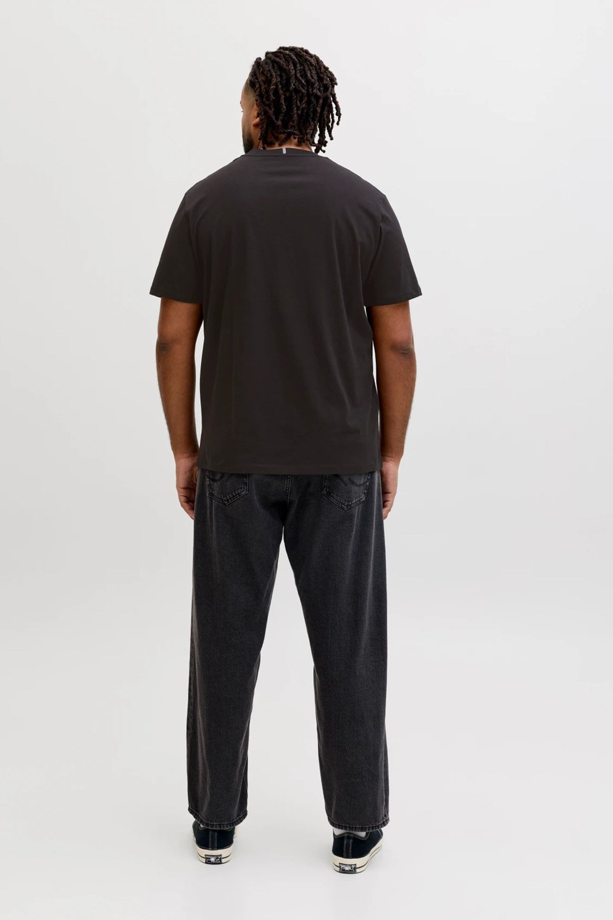 Jack & Jones Plus Büyük Beden Baskılı Regular Fit Bisiklet Yaka