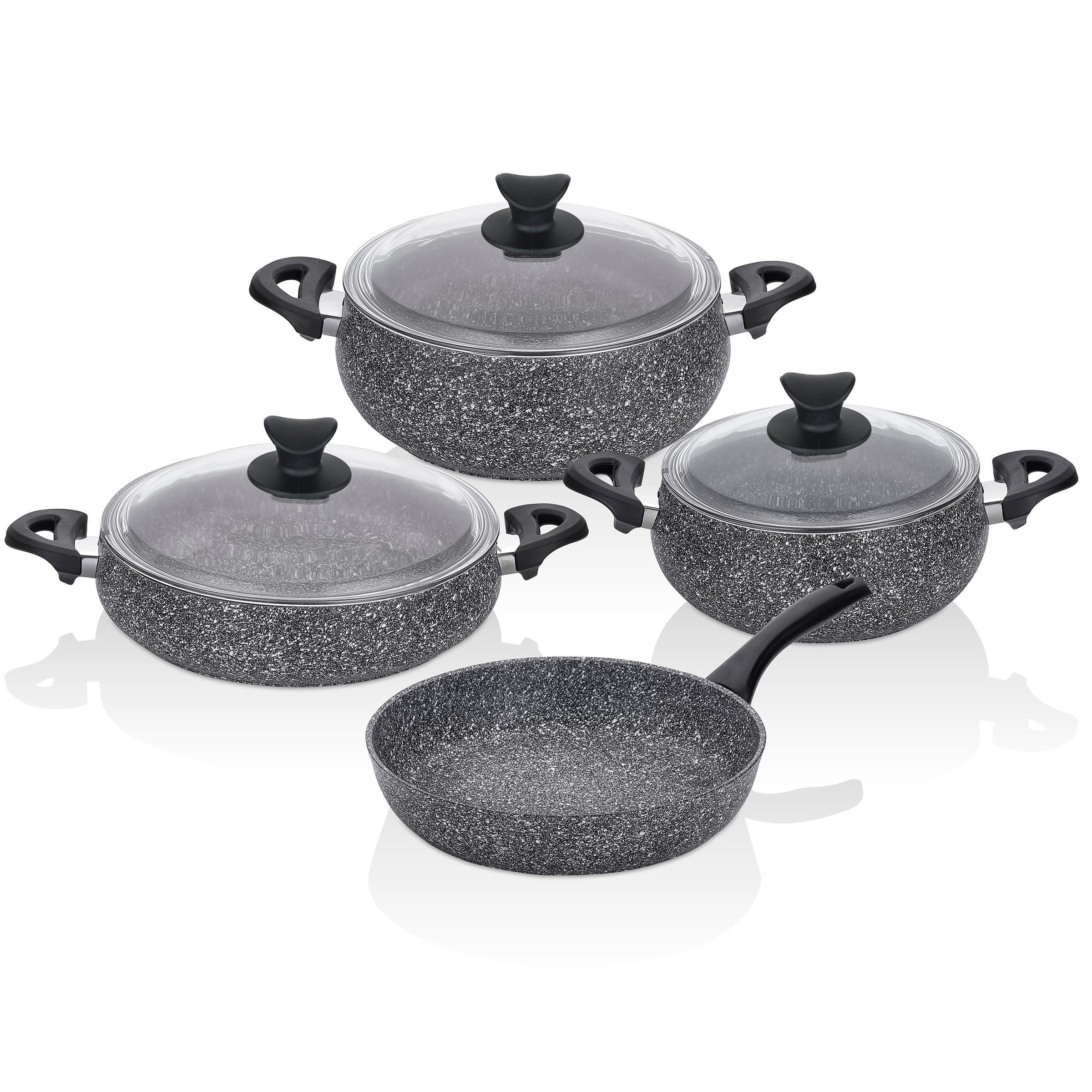 Taç Master Cook Tombik 7 Parça Tencere Seti Gri - TAC-3820