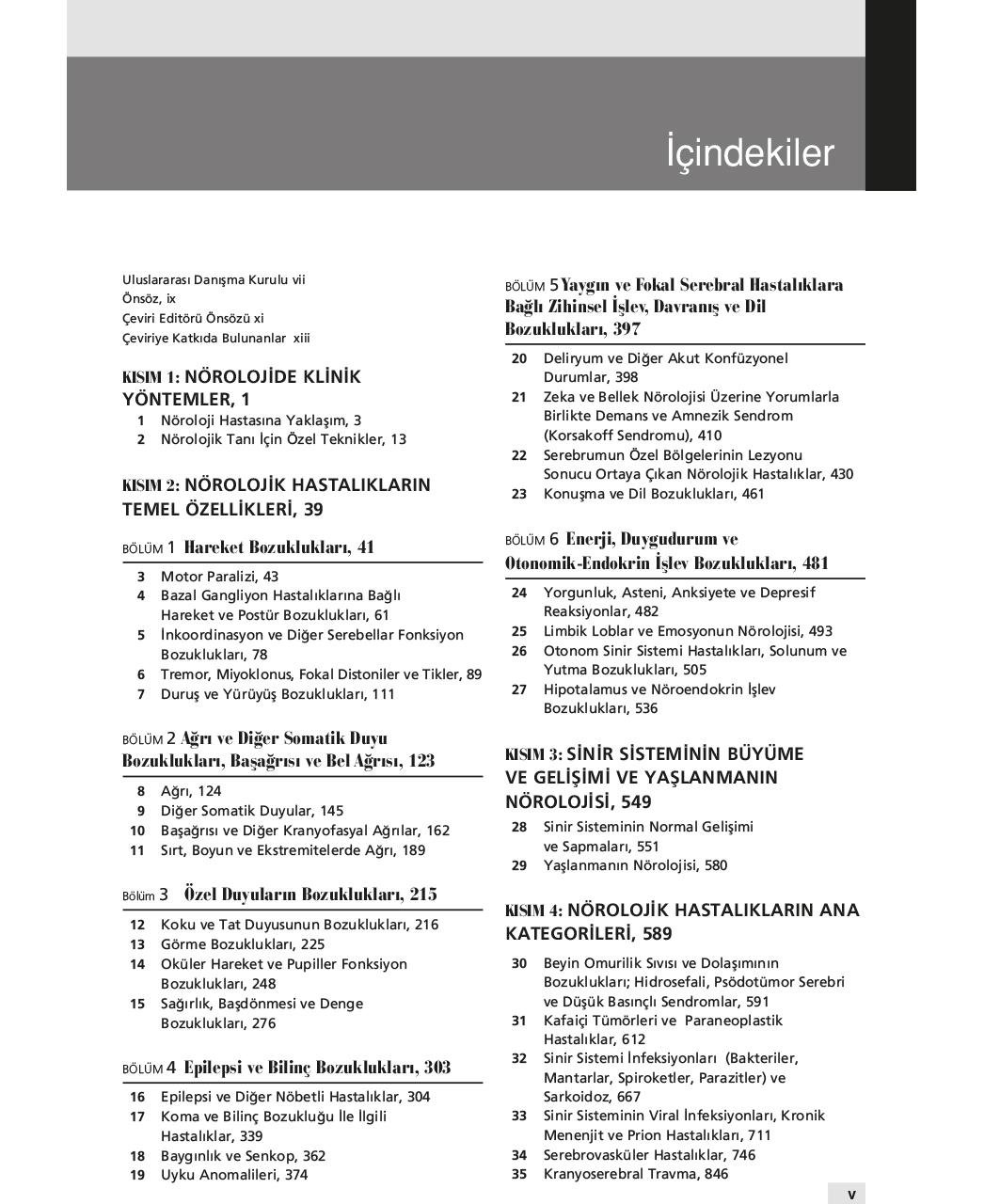 Adams and Victor's Principles of Neurology, Türkçe