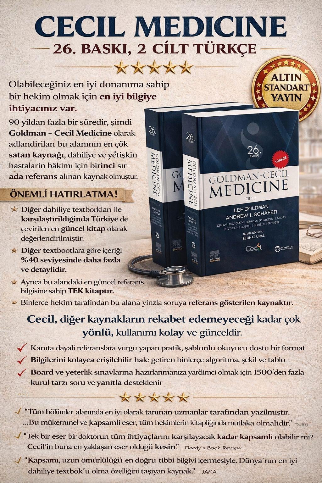 CECIL MEDICINE 26. BASKI, 2 CİLT TÜRKÇE Olabileceğiniz en iyi