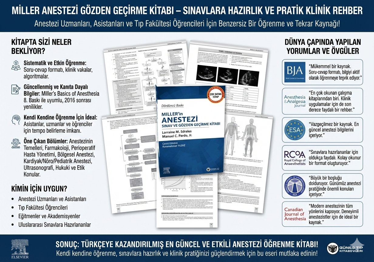 Güneş Kitabevi'nde Miller'in Anestezi Sınav ve Gözden Geçirme