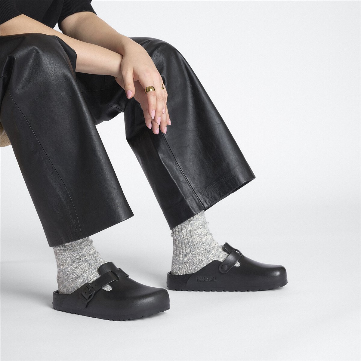Birkenstock Boston Eva Erkek Terlik, Siyah