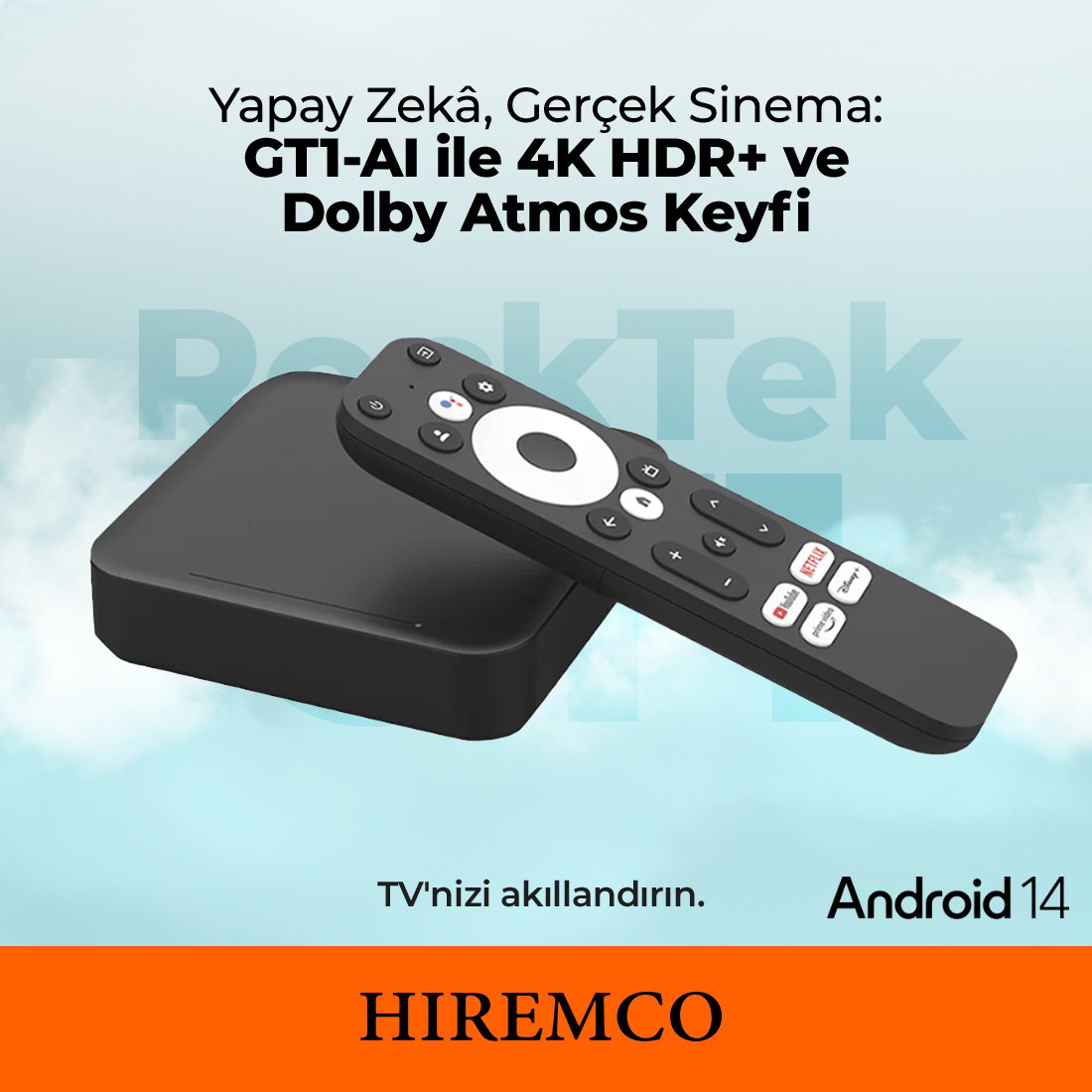 RockTek GT1-AI Yapay Zeka Android TV Box