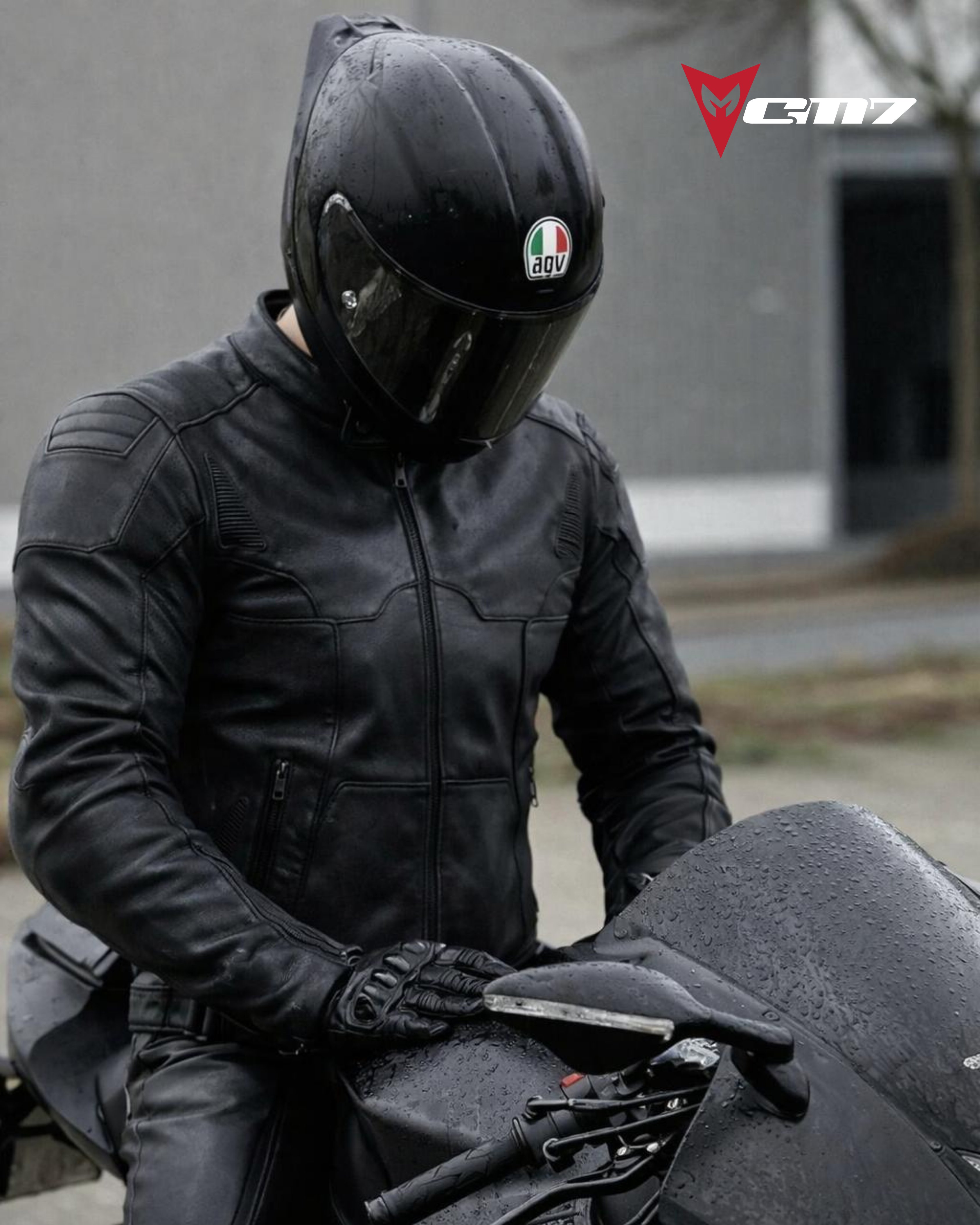 CM7 ARNOLD DERİ MOTOSİKLET MONTU CEKETİ