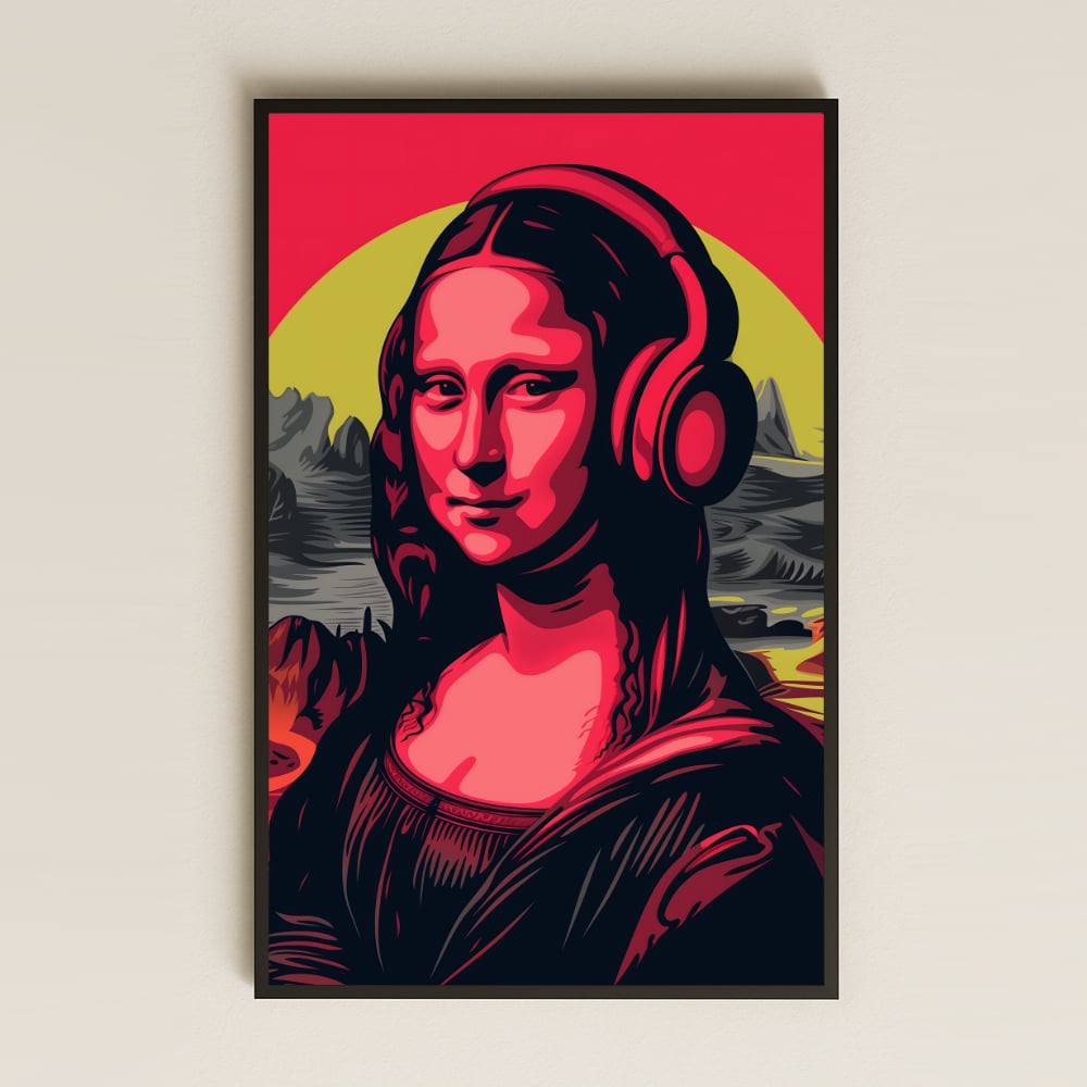 VOLVO ボルボ PHILIP シルクスクリーン 限定アート Kulaklıklı Mona Lisa Pop-Art Tasarımlı Şeffaf Pleksi Tablo