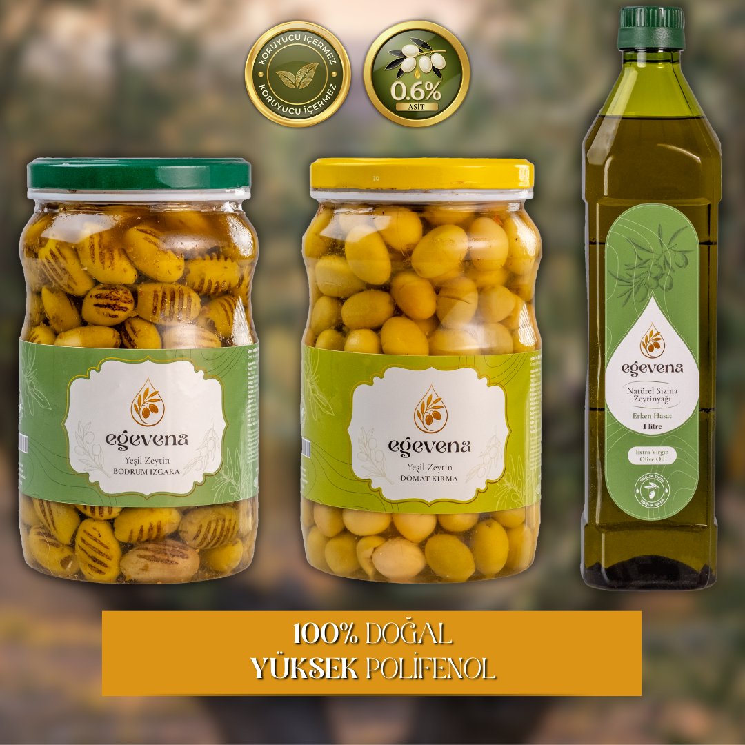 Ege Gurme Seti: Izgara Zeytin + Kırma Zeytin + 1L Erken Hasat