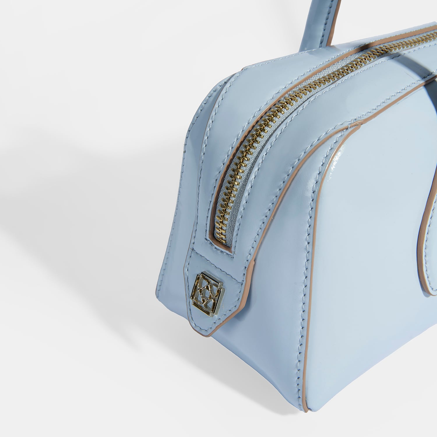Limited Edition Mavi Kadın Yaprak Detaylı Deri Omuz