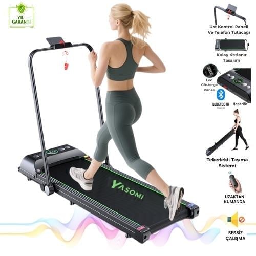 Yasomi I5 Koşu Bandı | 12 km/h, Katlanabilir, Hoparlörlü, Kompakt