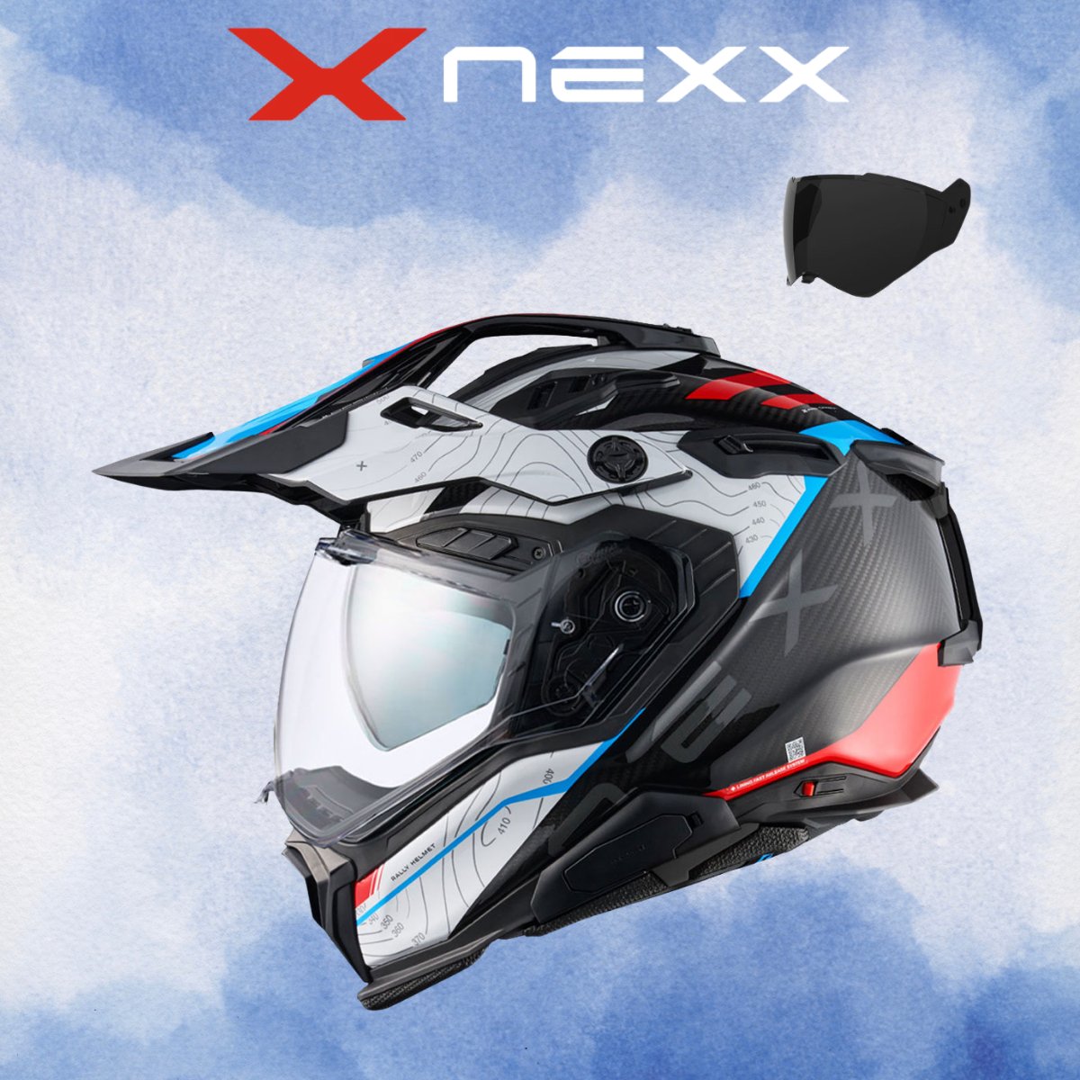 NEXX X.WED 3 FURKA KARBON KIRMIZI-MAVİ KASK