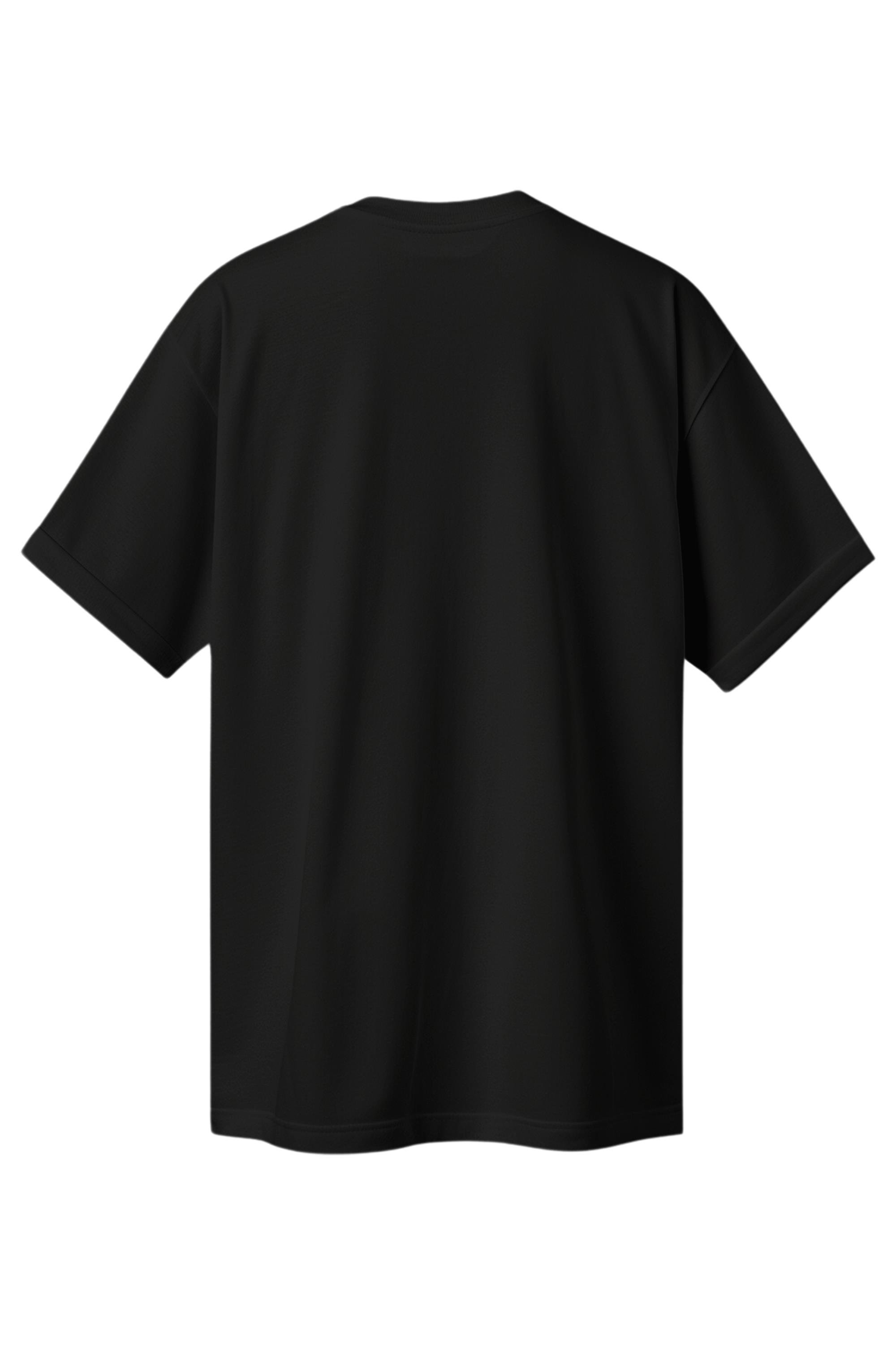 Unisex Oversize Rıdıng Sınce Baskılı Siyah Renk T-Shirt