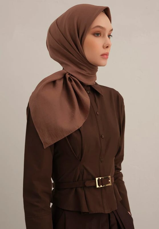 Armine B.Lyocell Eşarp 11 Kahverengi 47373 Renk: Kahverengi