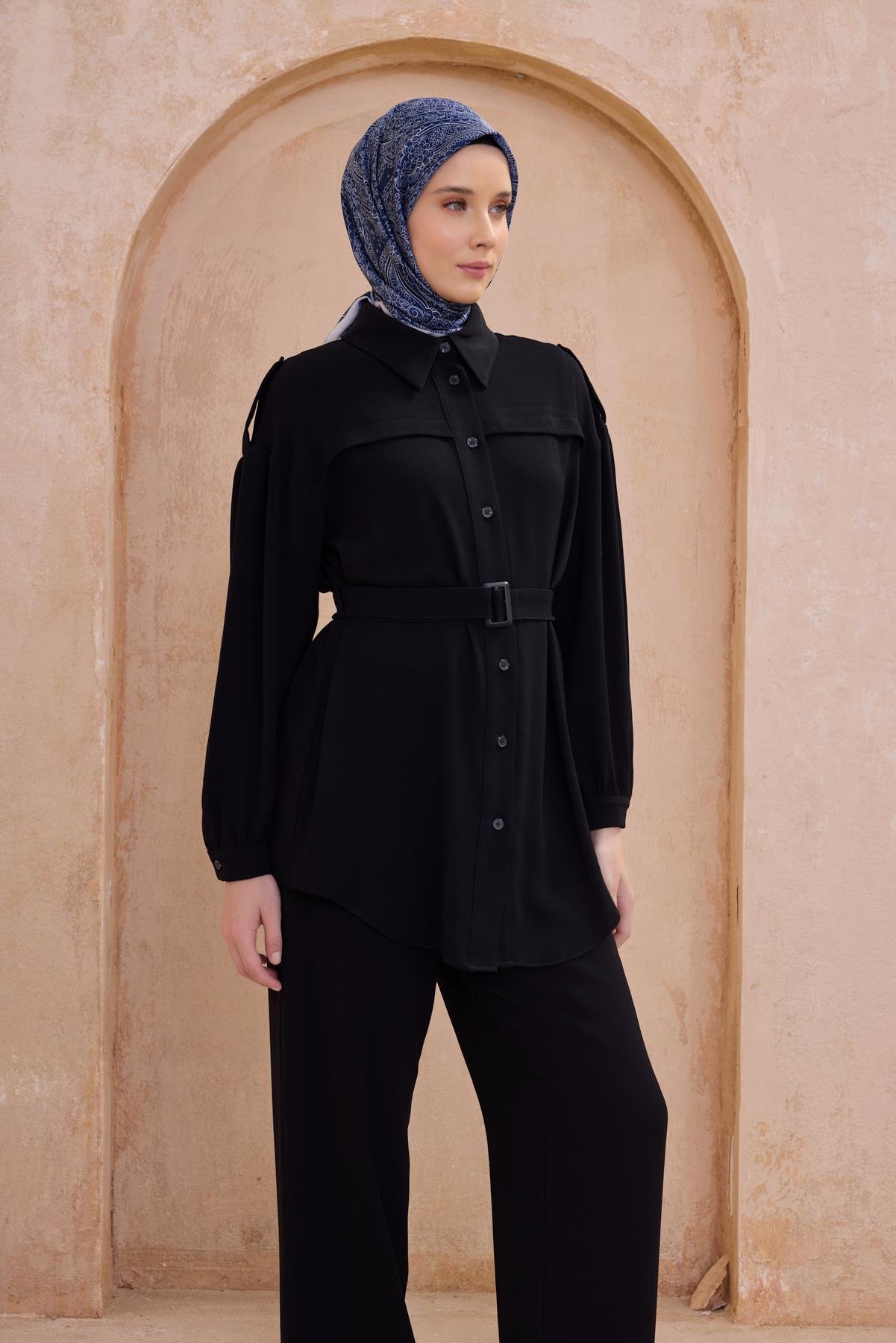 Belli Fresh Twist Scarf 04 Navy Blue Mixed Pattern 49736