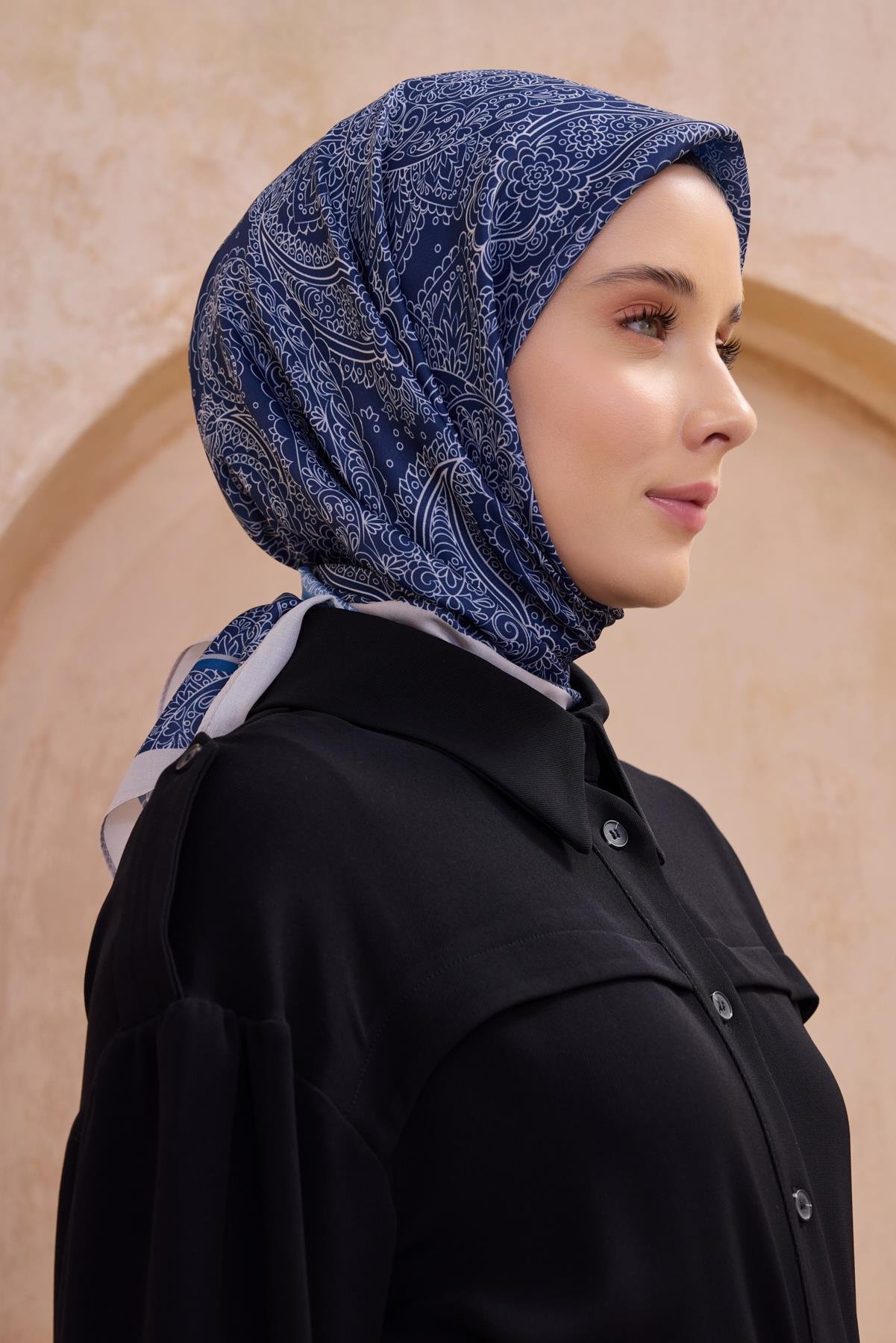 Belli Fresh Twist Scarf 28 Navy Blue Mixed Pattern 49742