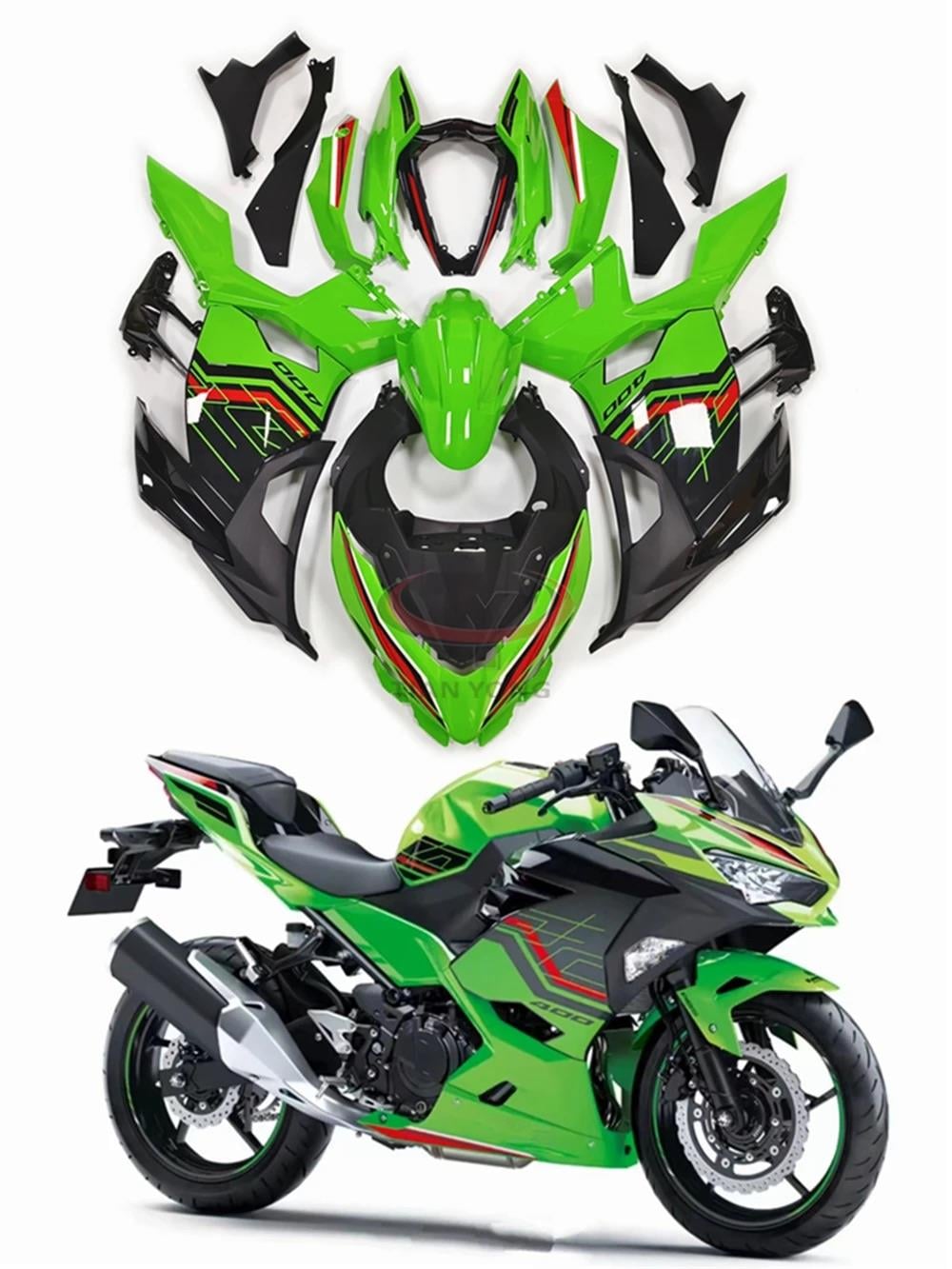Kawasaki Ninja 400 Grenaj Seti (2018-2023) Yeşil/Siyah | Yan