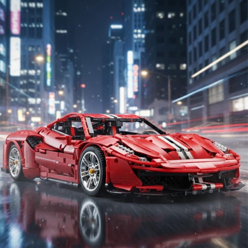 CADA Italian Red Supercar 3187 parça block oyuncak seti ile efsane