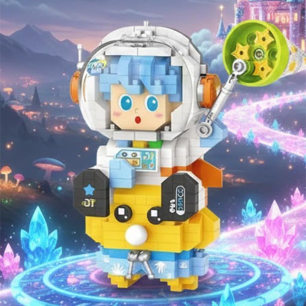 アニメ locloc / ASTRONOMIE LOZ Mavi Astronot 390 Parça Block Oyuncak Yapı Seti