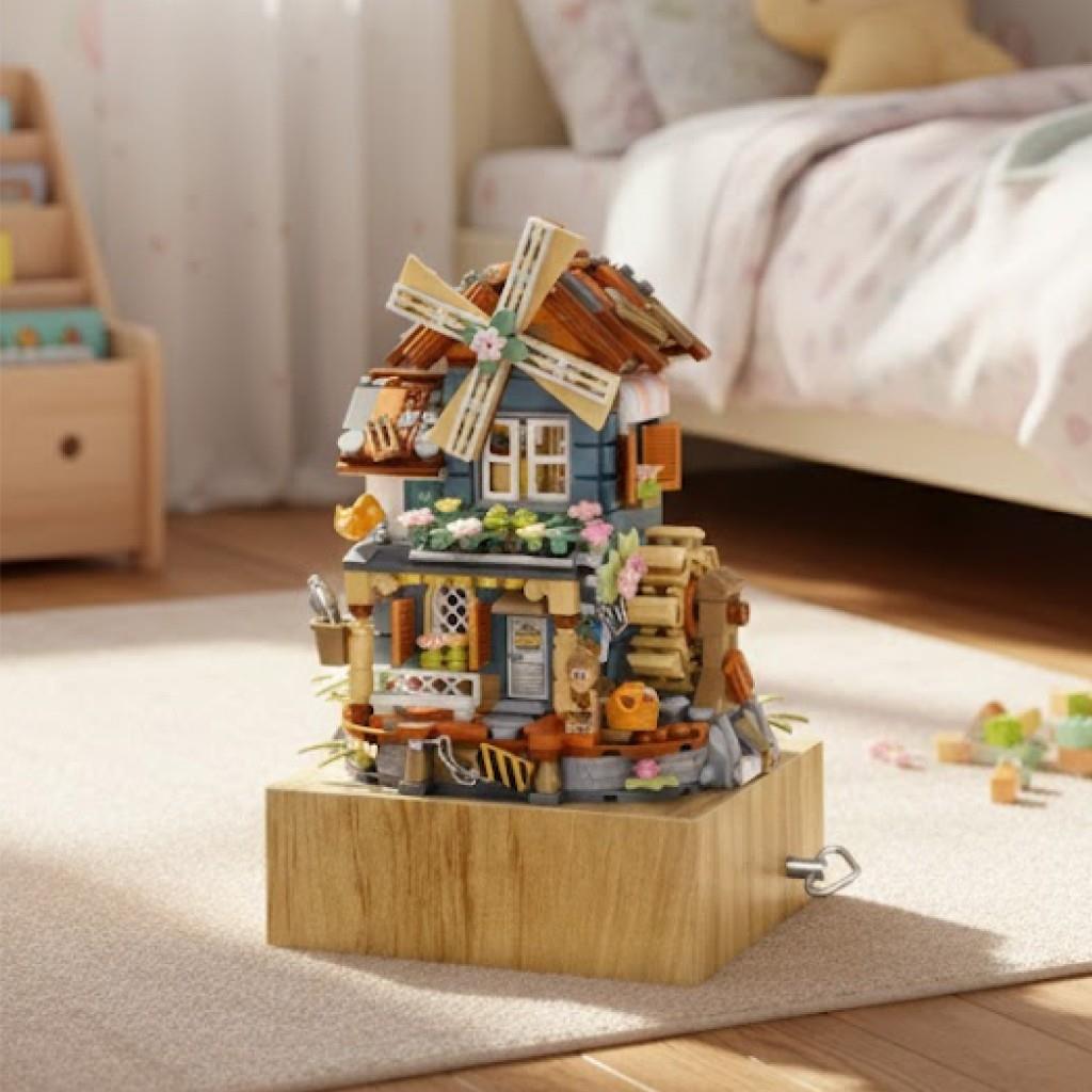 【極美品】LIBERTY FALLS COLLECTION　ミニチュア建物セット LOZ Ev Müzik Kutusu 799 Parça Block Oyuncak | Dekoratif ve Müzikli